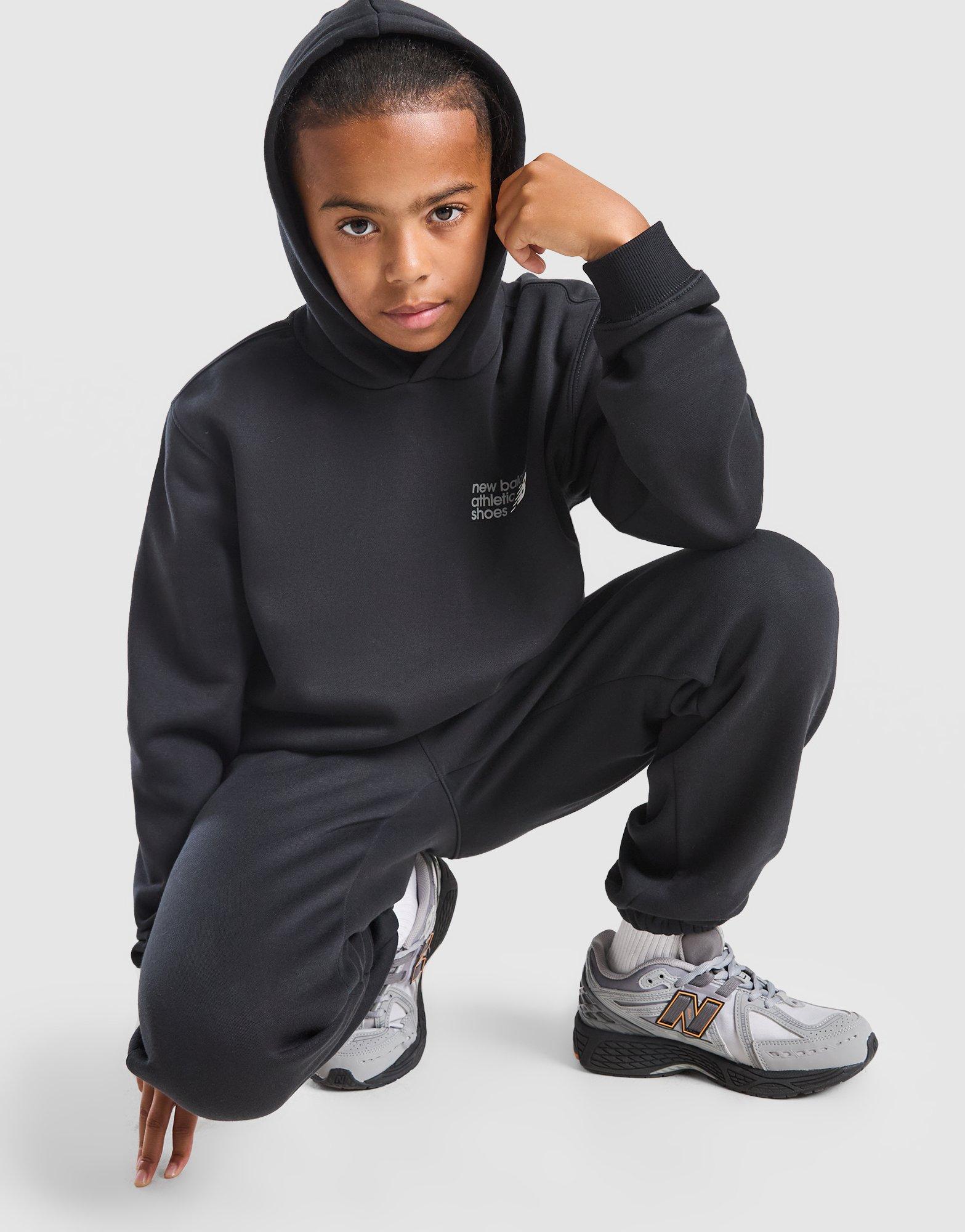 New Balance Linear Back Print Overhead Hoodie Junior