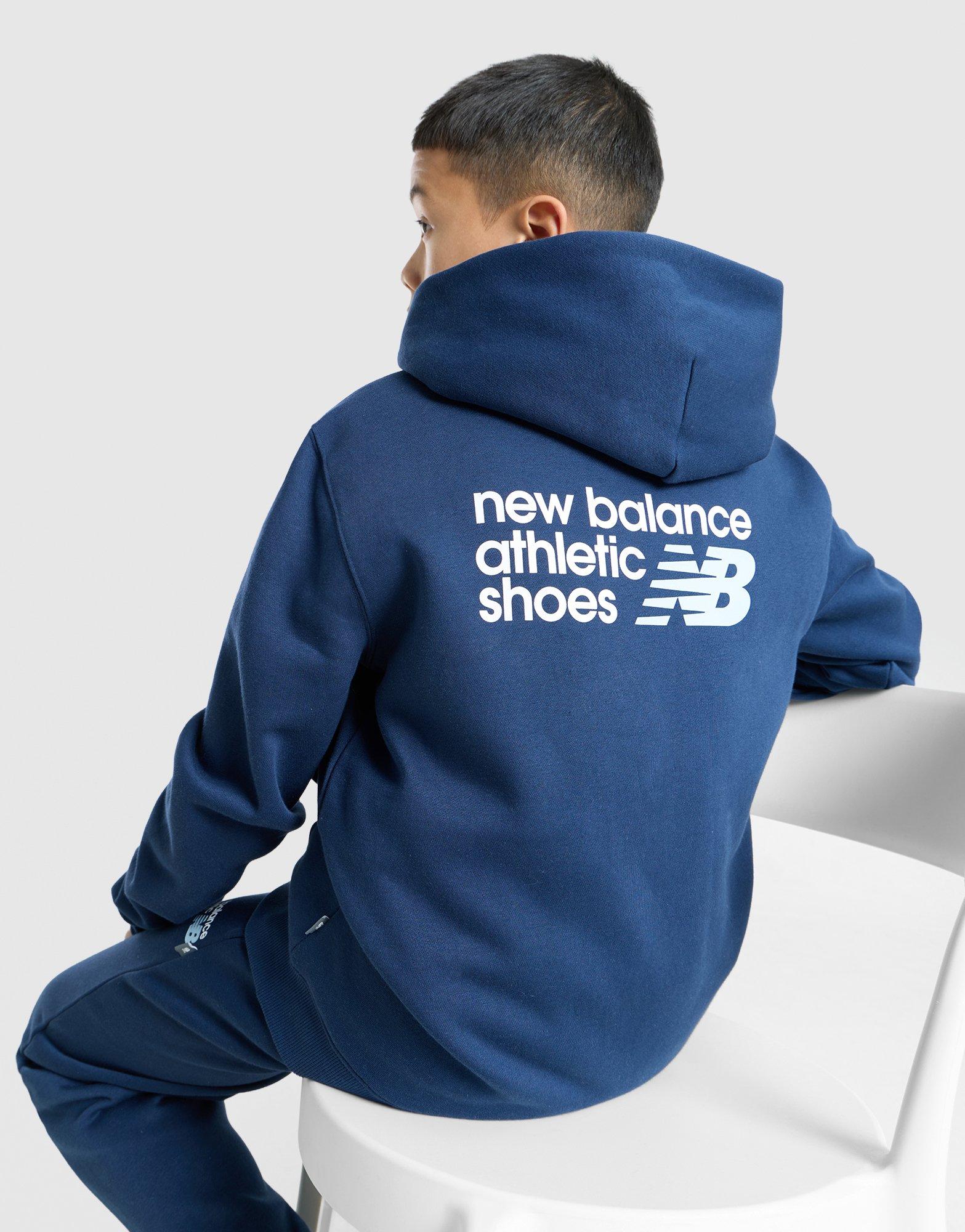 New Balance Linear Back Logo Full Zip Hoodie Junior