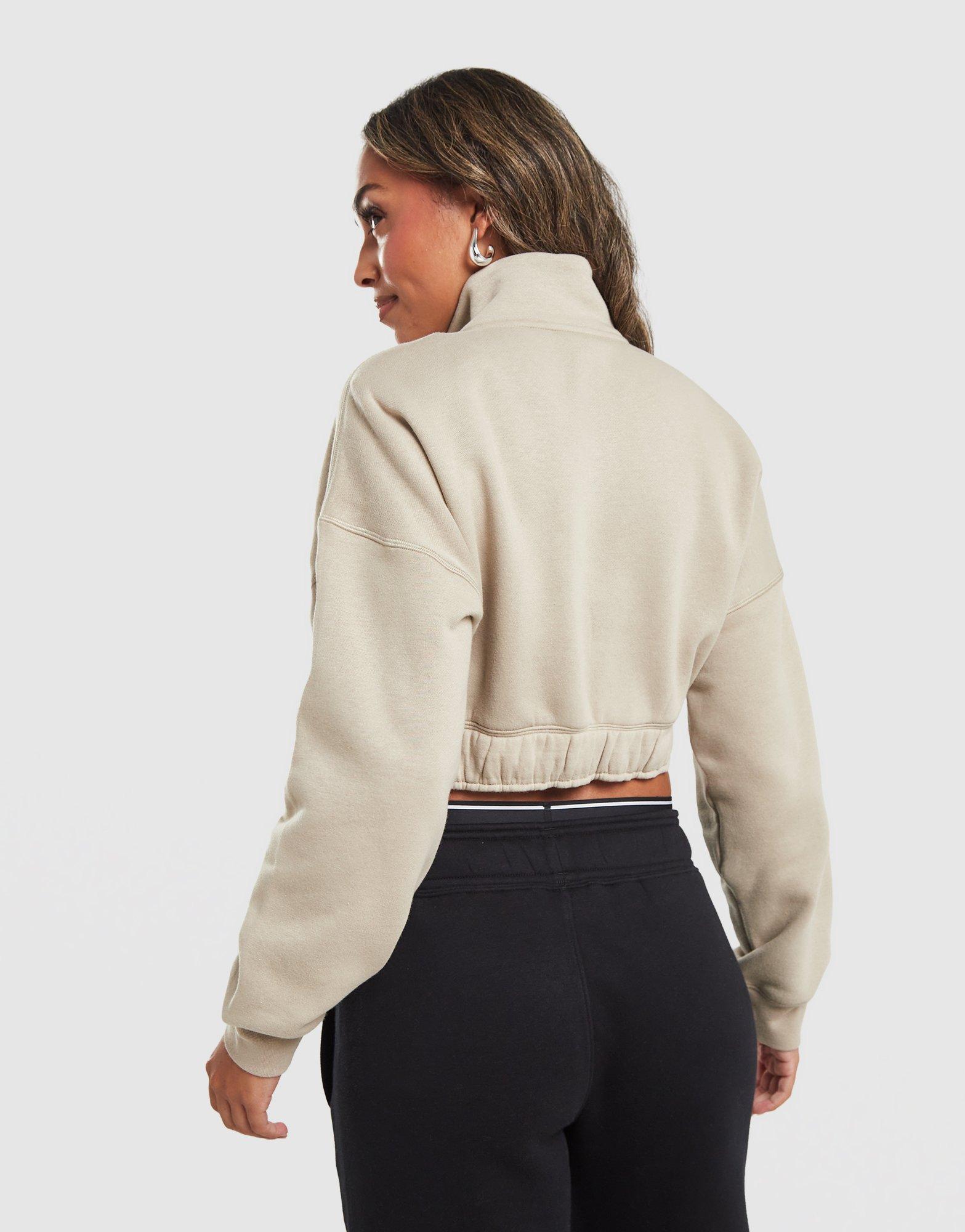 Under Armour Wordmark 1/4 Zip Cropped Sweatshirt