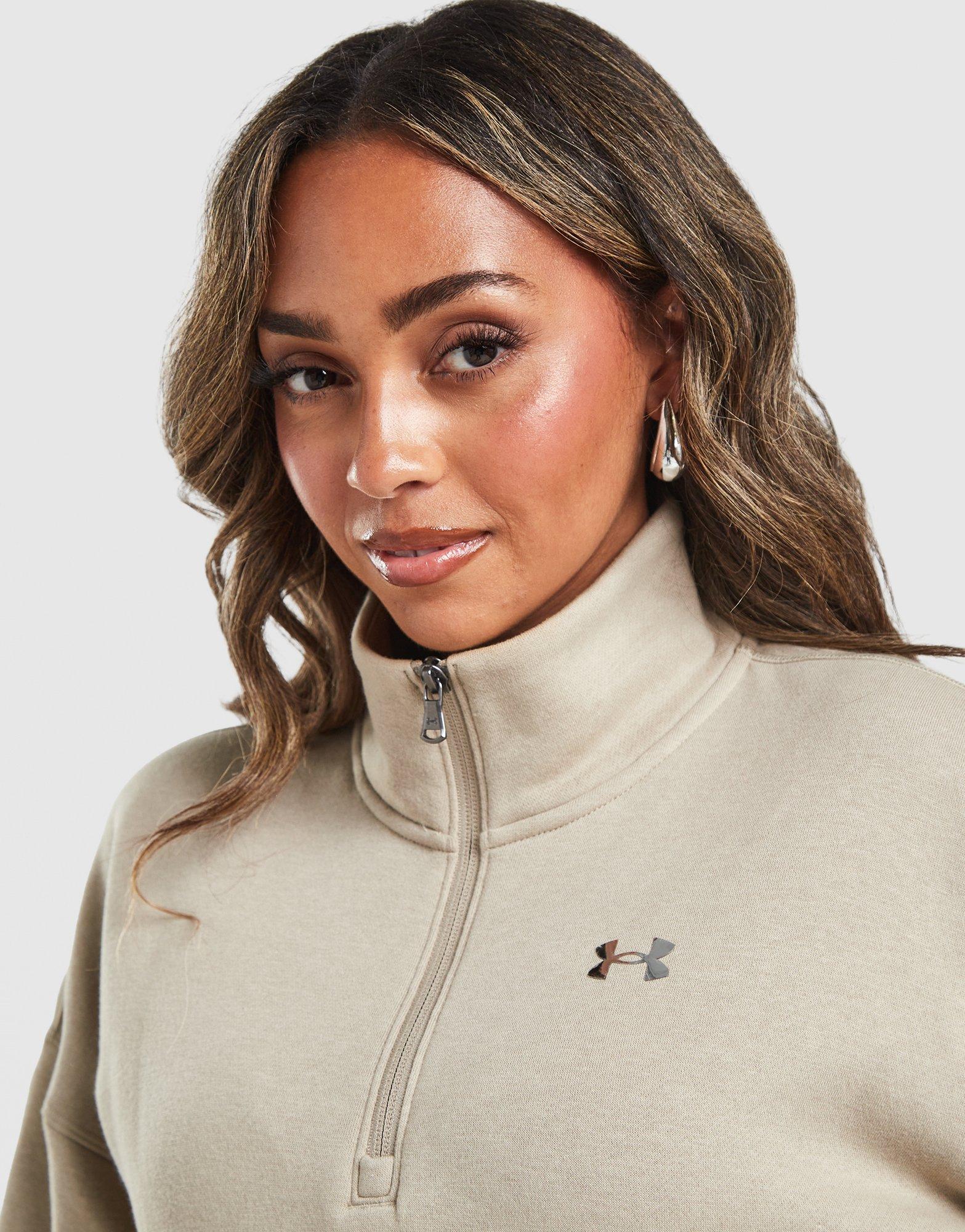 Under Armour Wordmark 1/4 Zip Cropped Sweatshirt