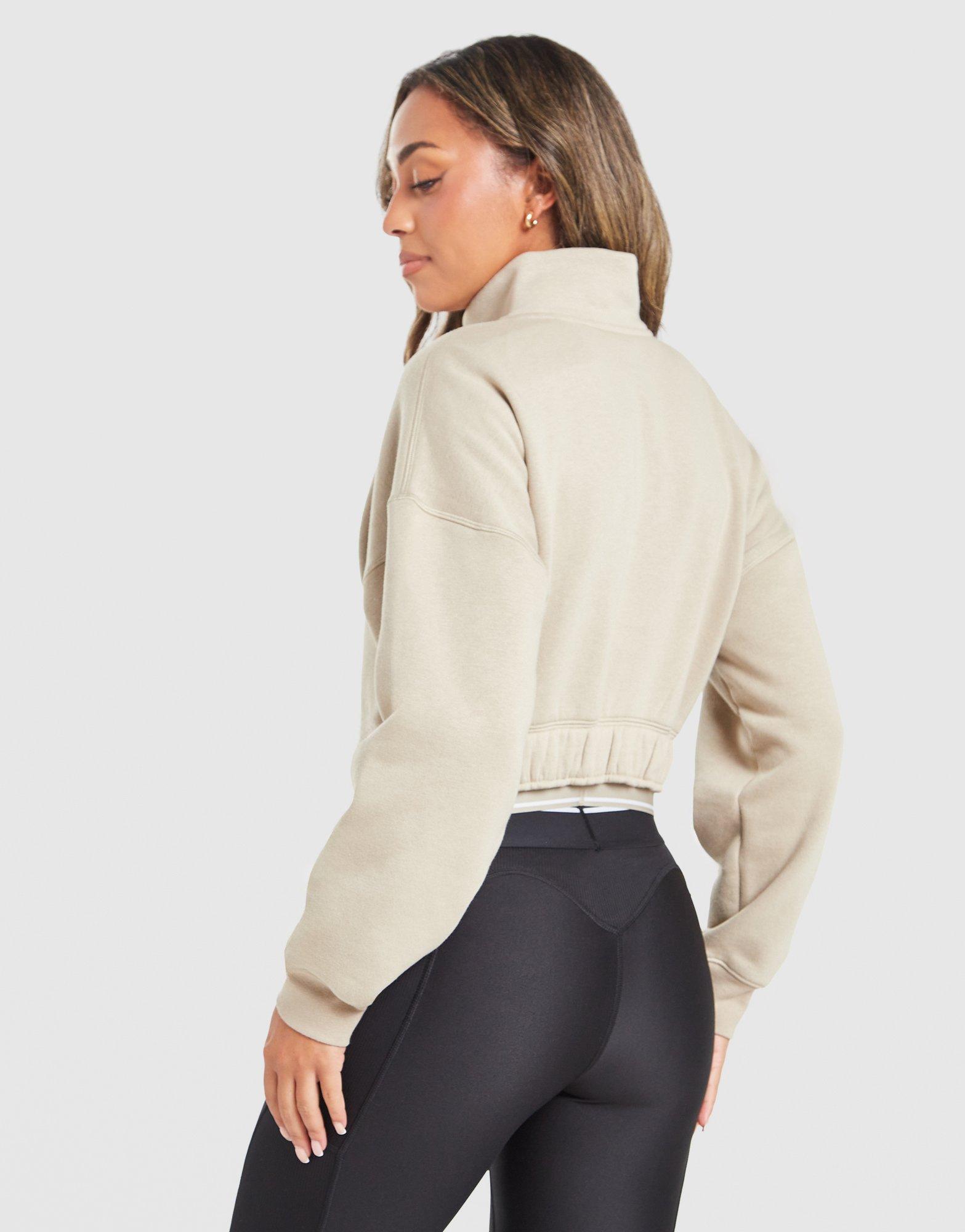 Under Armour Wordmark 1/4 Zip Cropped Sweatshirt