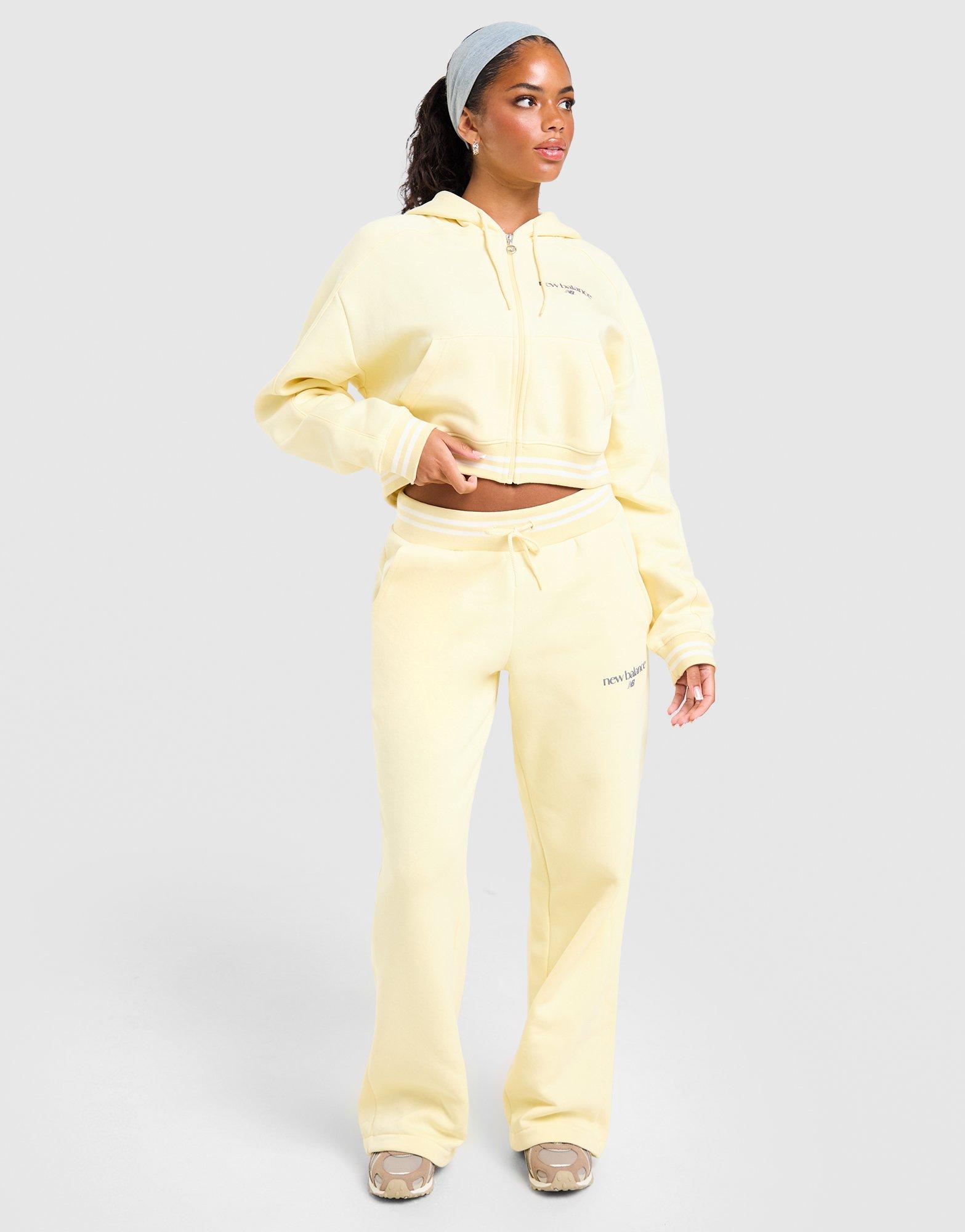 New Balance Cropped Ribbed Full Zip Hoodie