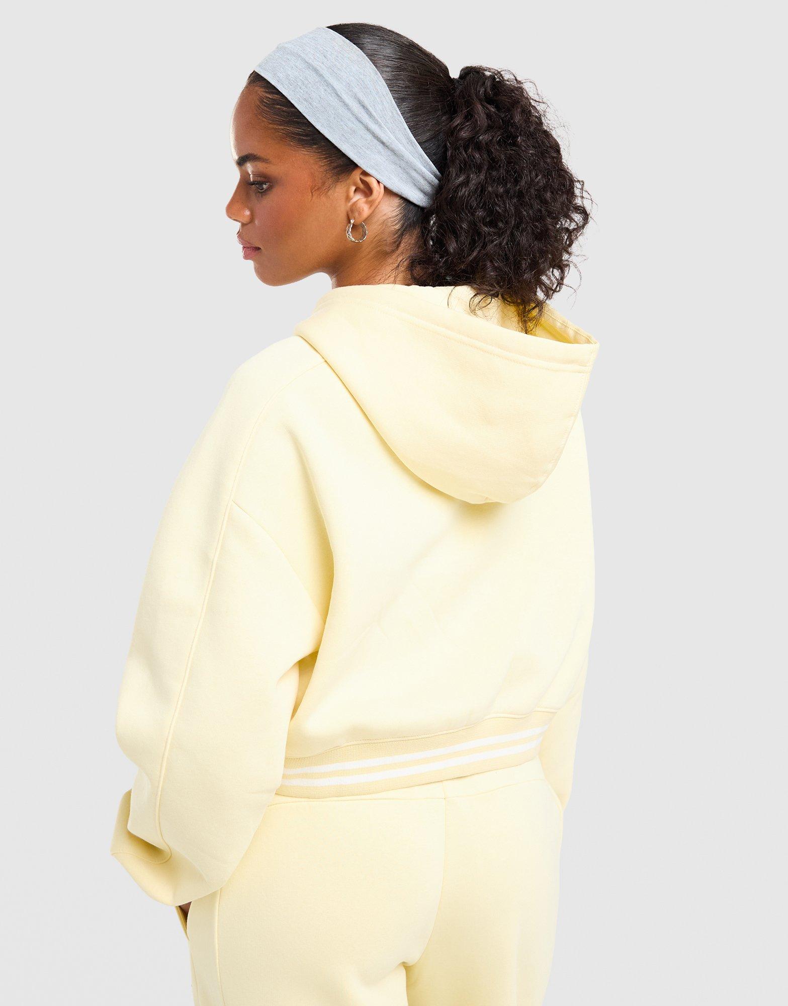 New Balance Cropped Ribbed Full Zip Hoodie
