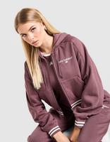 New Balance Felpa con Cappuccio Cropped Full Zip Ribbed