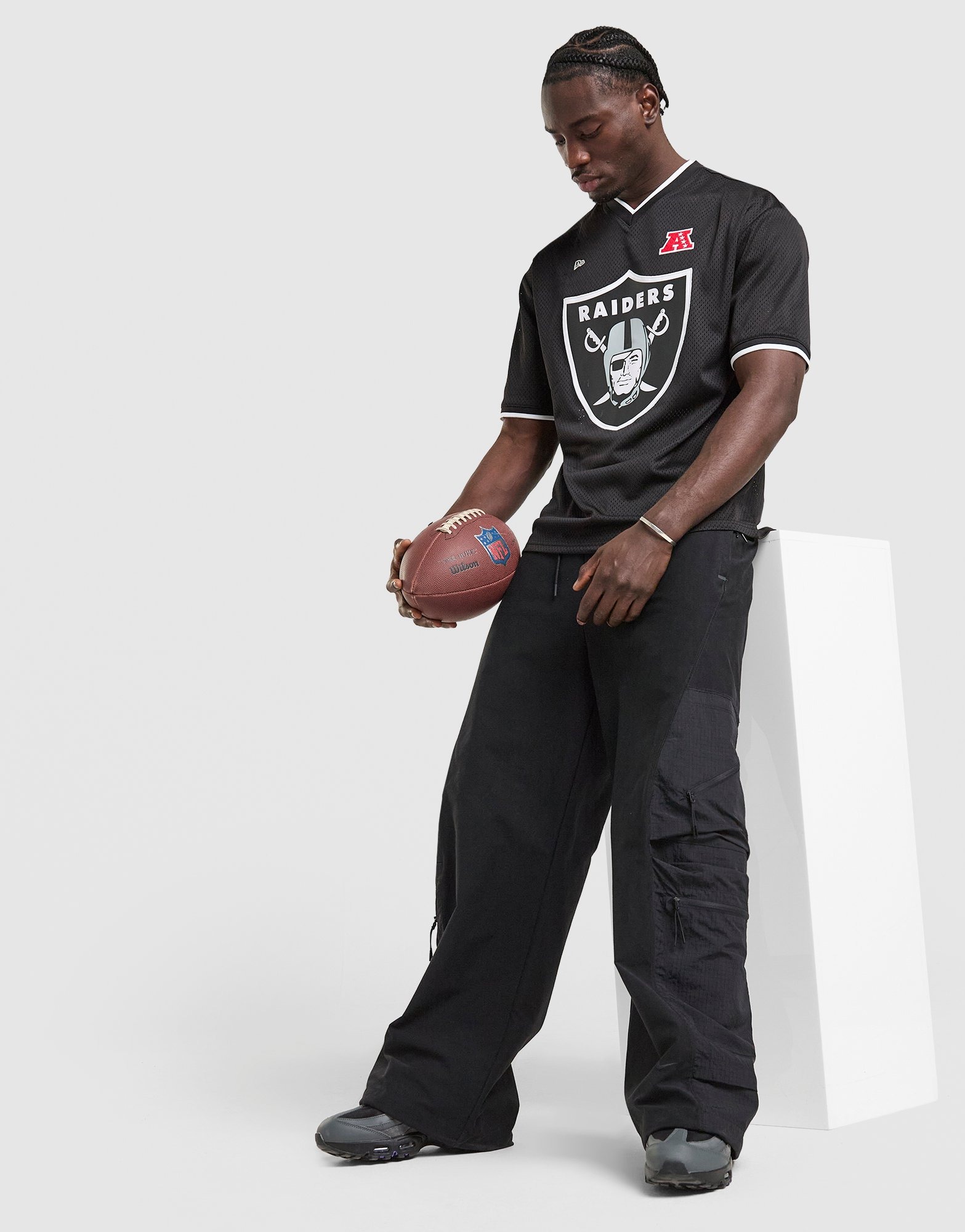 希少 NFL Raiders ベースボールシャツ 刺繍 ジャージ 黒 Black New Era NFL LA Raiders Jersey - JD Sports Global