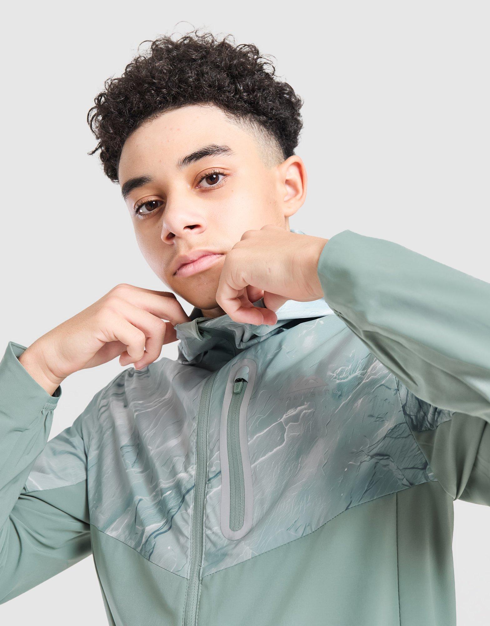 Trailberg Slate All Over Print Windbreaker Jacket Junior
