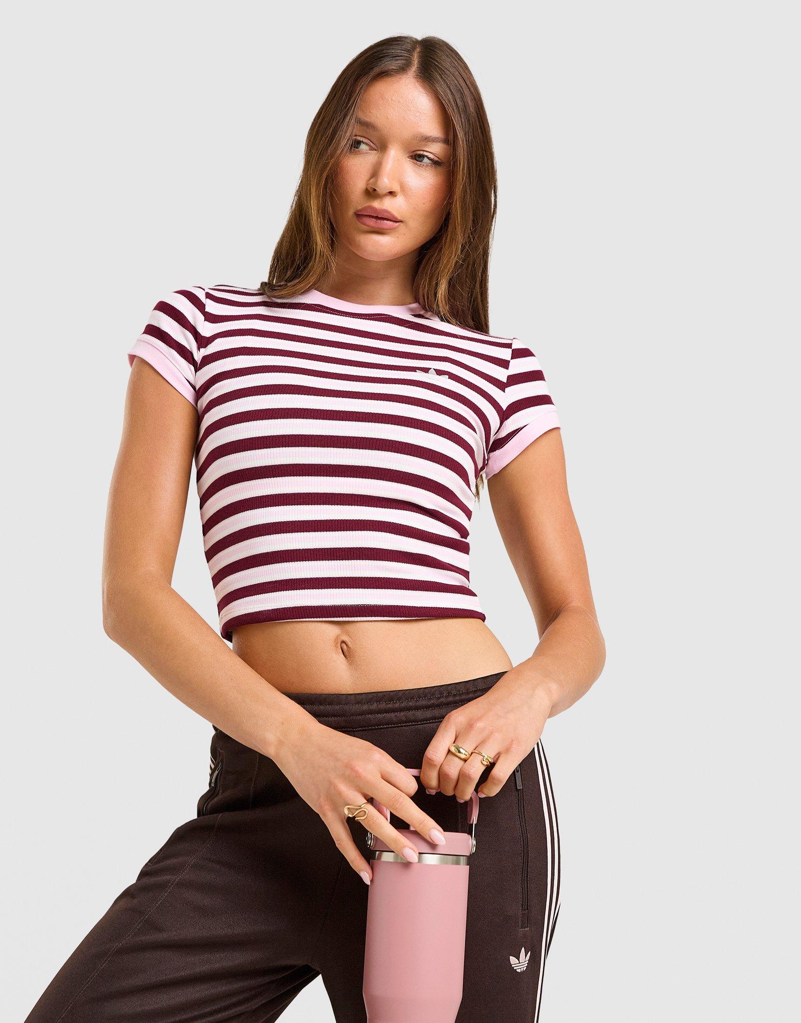 adidas Striped Ribbed T-Shirt