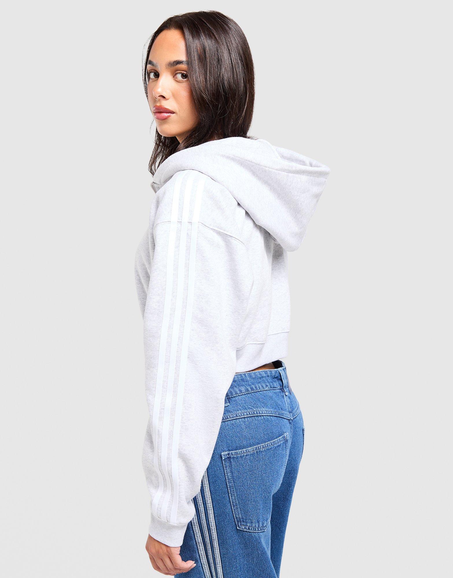 adidas Originals 3-Stripes Cropped Full Zip Hoodie