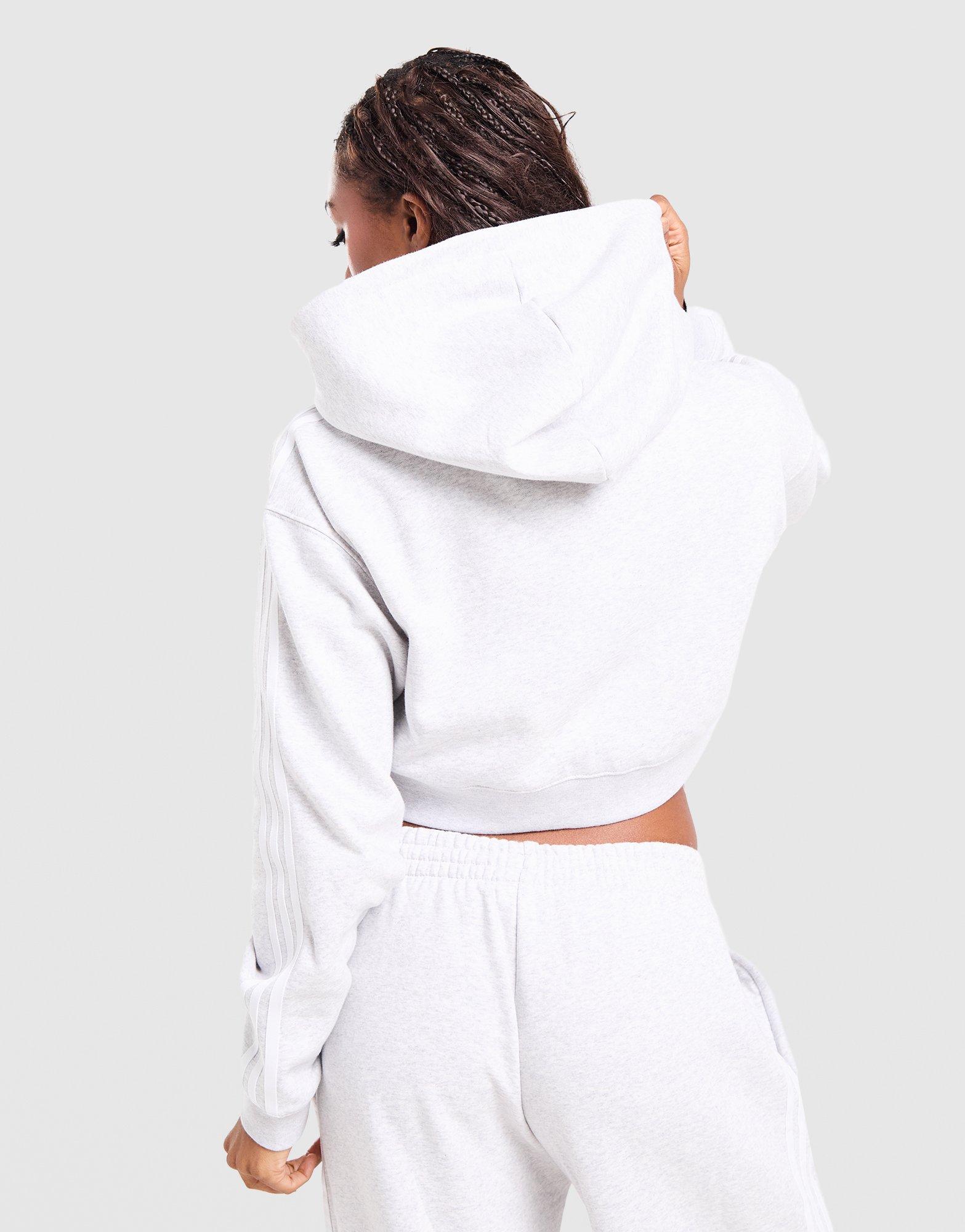 adidas Originals Sweat à capuche court zippé 3-Stripes