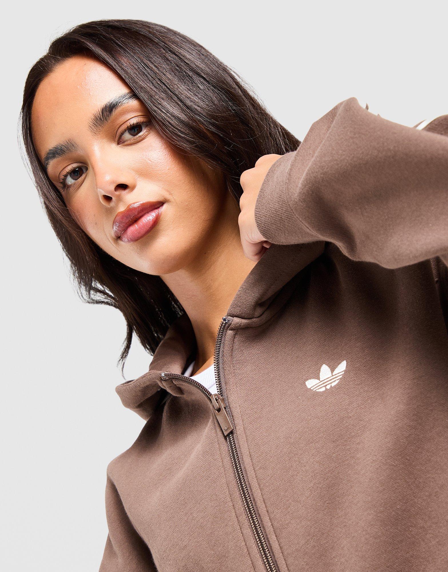 adidas Originals 3-Stripes Cropped Full Zip Hoodie