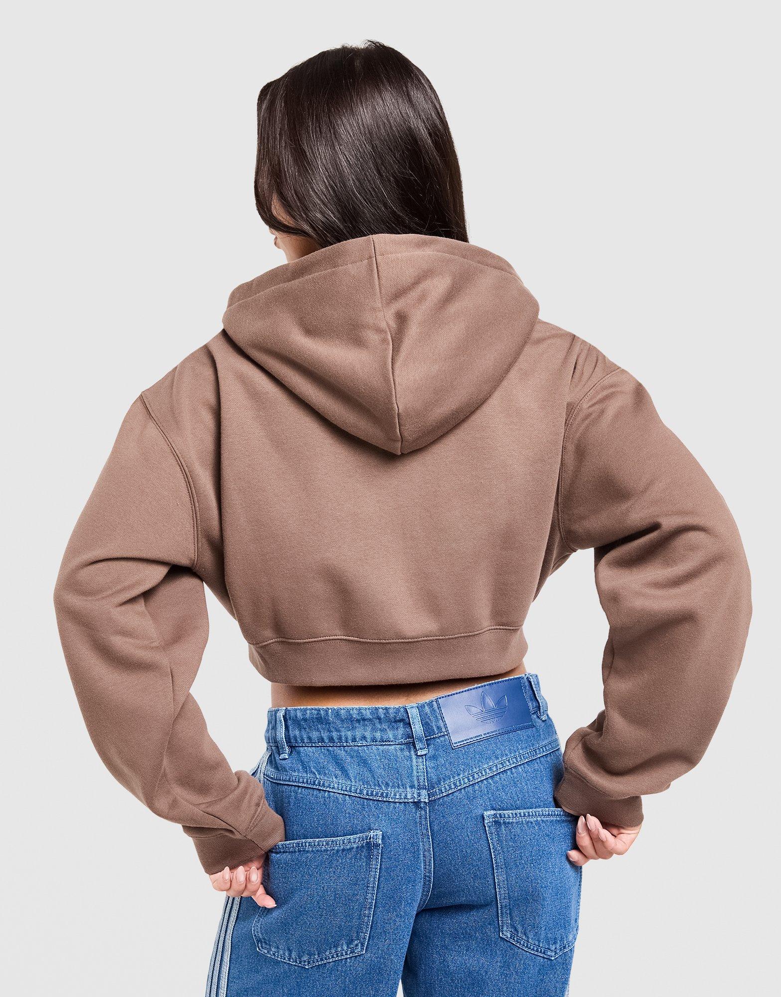 adidas Originals 3-Stripes Cropped Full Zip Hoodie