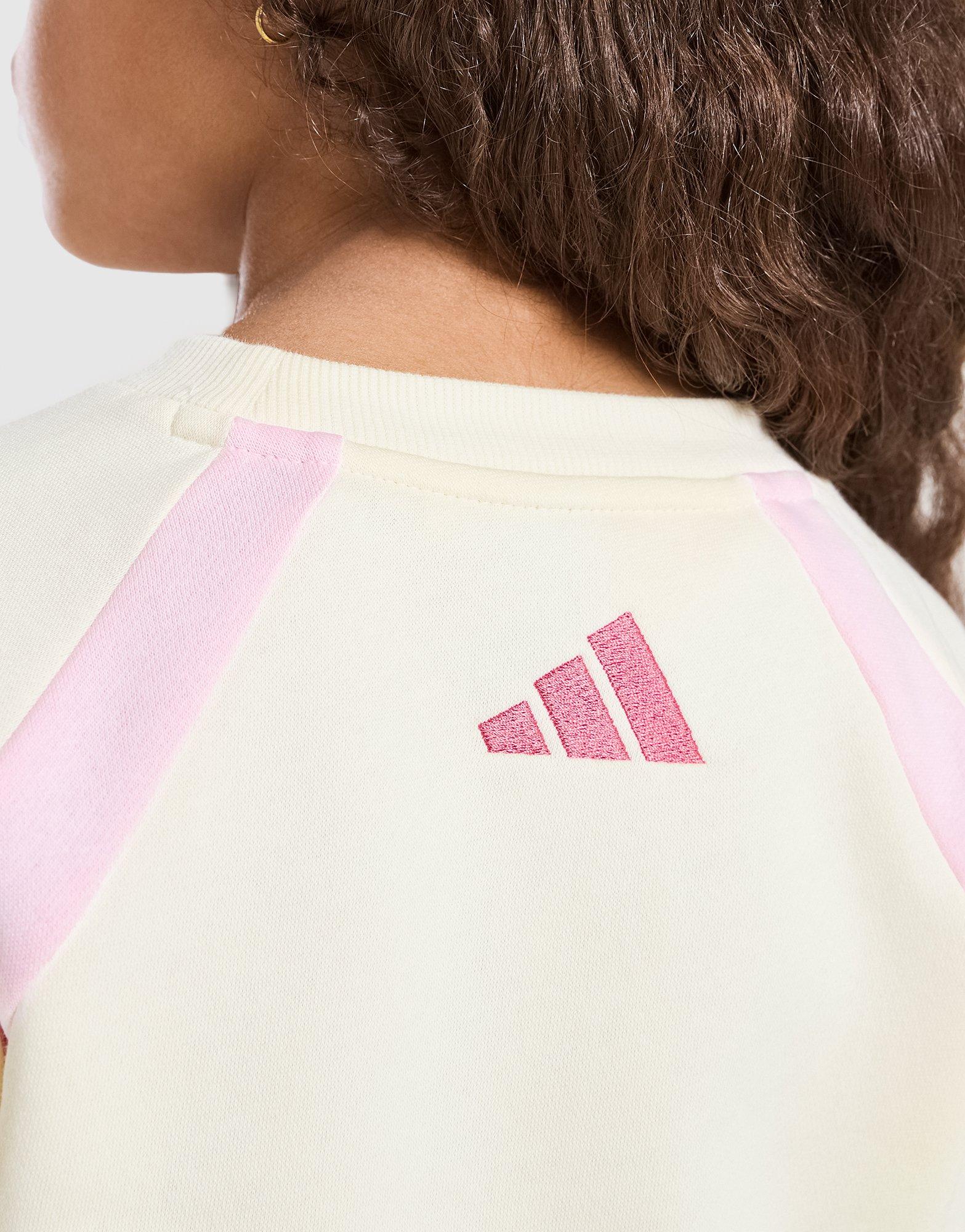 adidas Girls' Linear Colour Block Sweatshirt Children