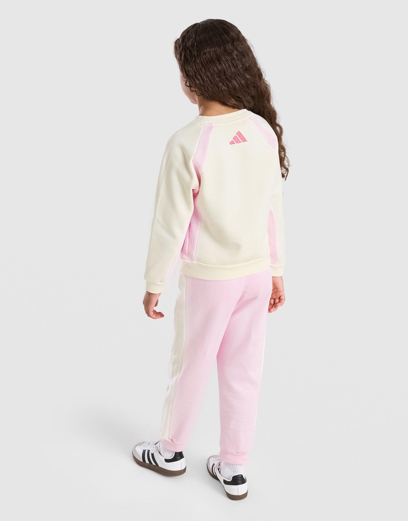 adidas Girls' Linear Colour Block Sweatshirt Children
