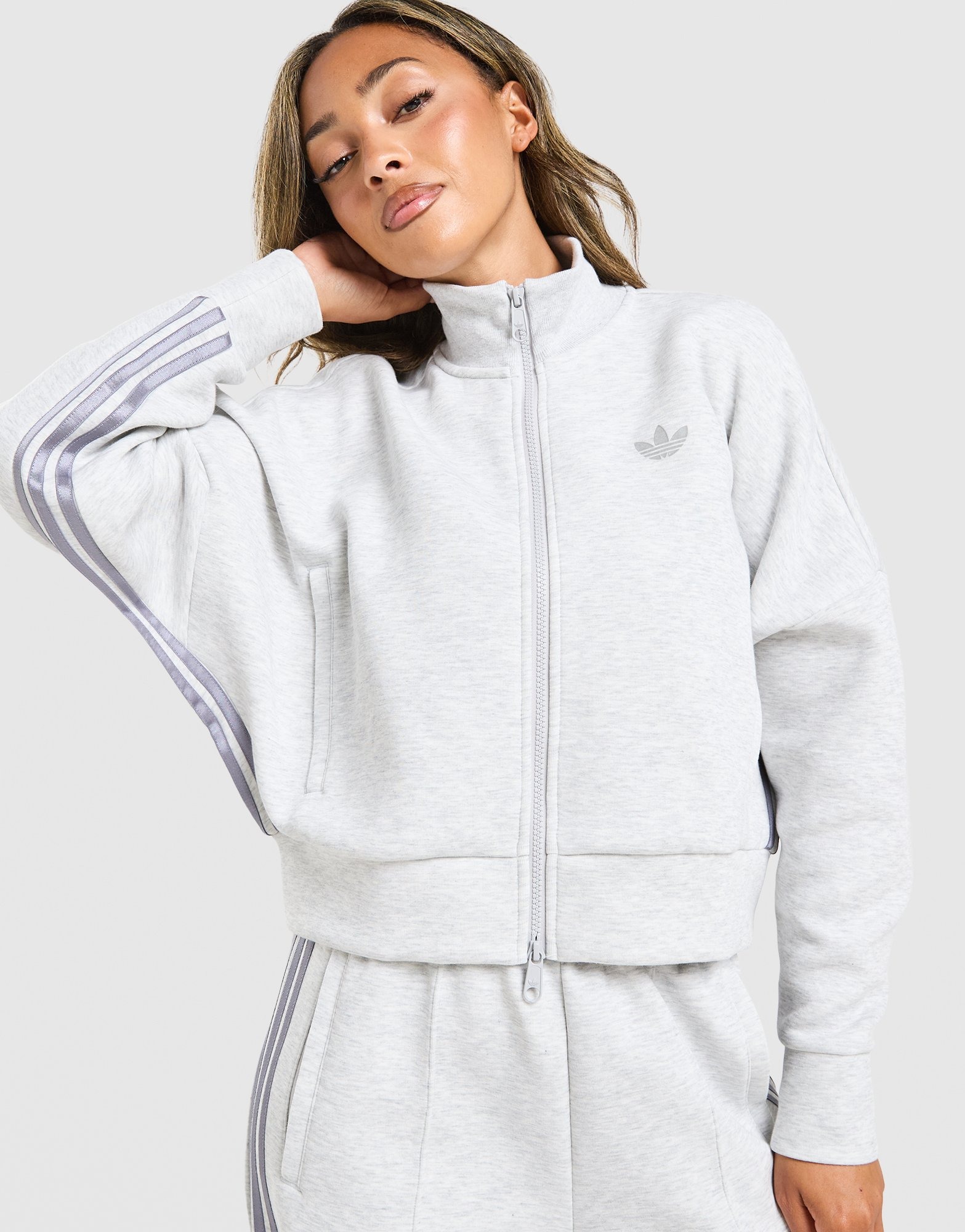 Grey adidas Originals Spacer Full Zip Track Top - JD Sports Global