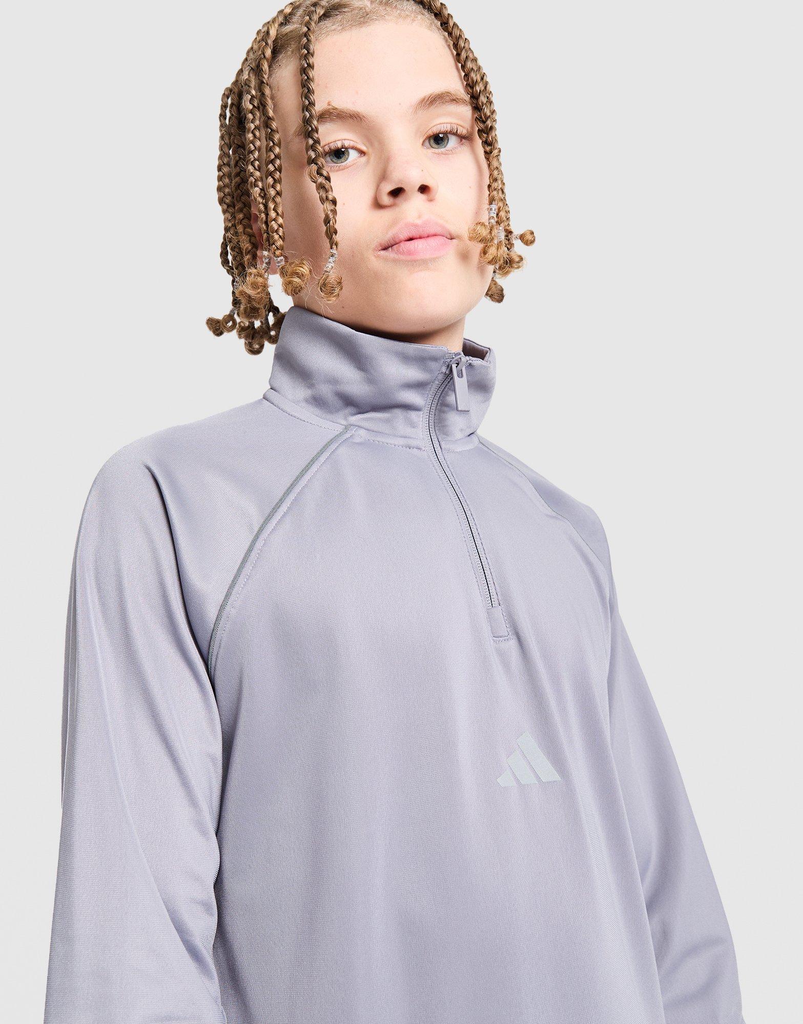 adidas Poly Pipe 1/4 Zip Tracksuit Junior
