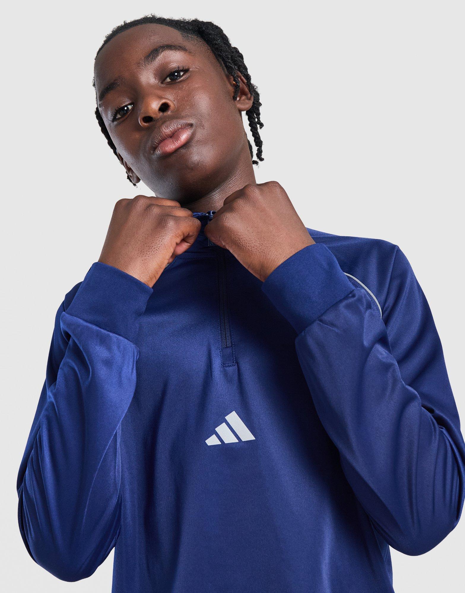 adidas Poly Pipe 1/4 Zip Tracksuit Junior