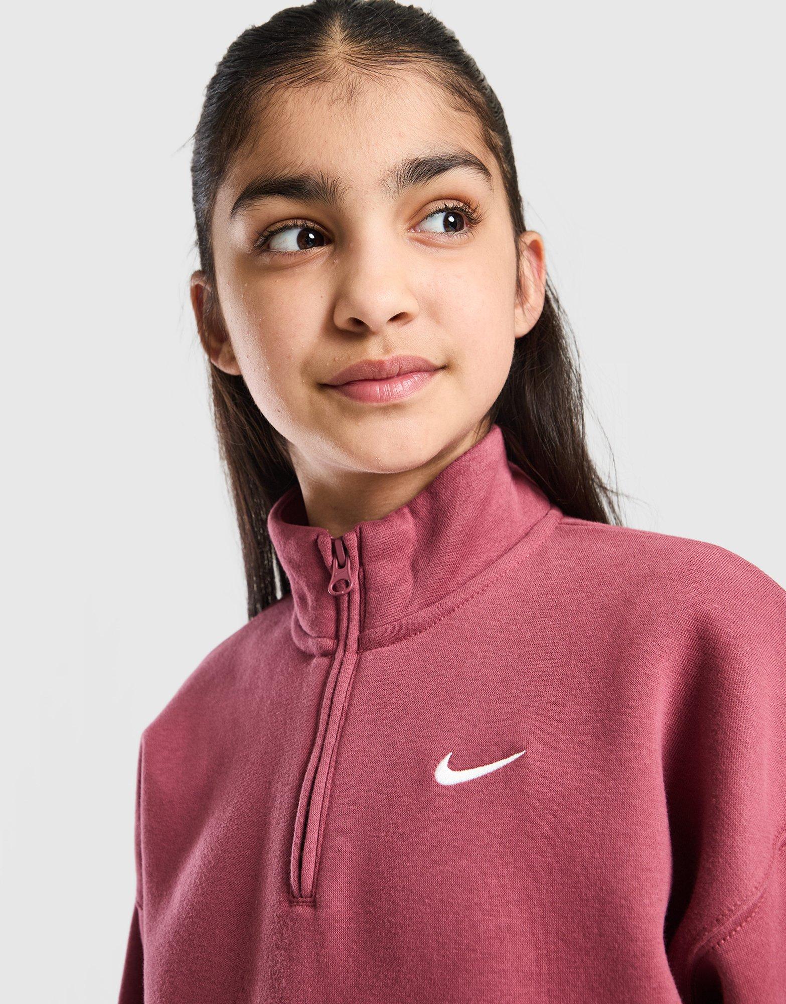 Nike Girls' Studio Fleece 1/4 Zip Sweatshirt Junior
