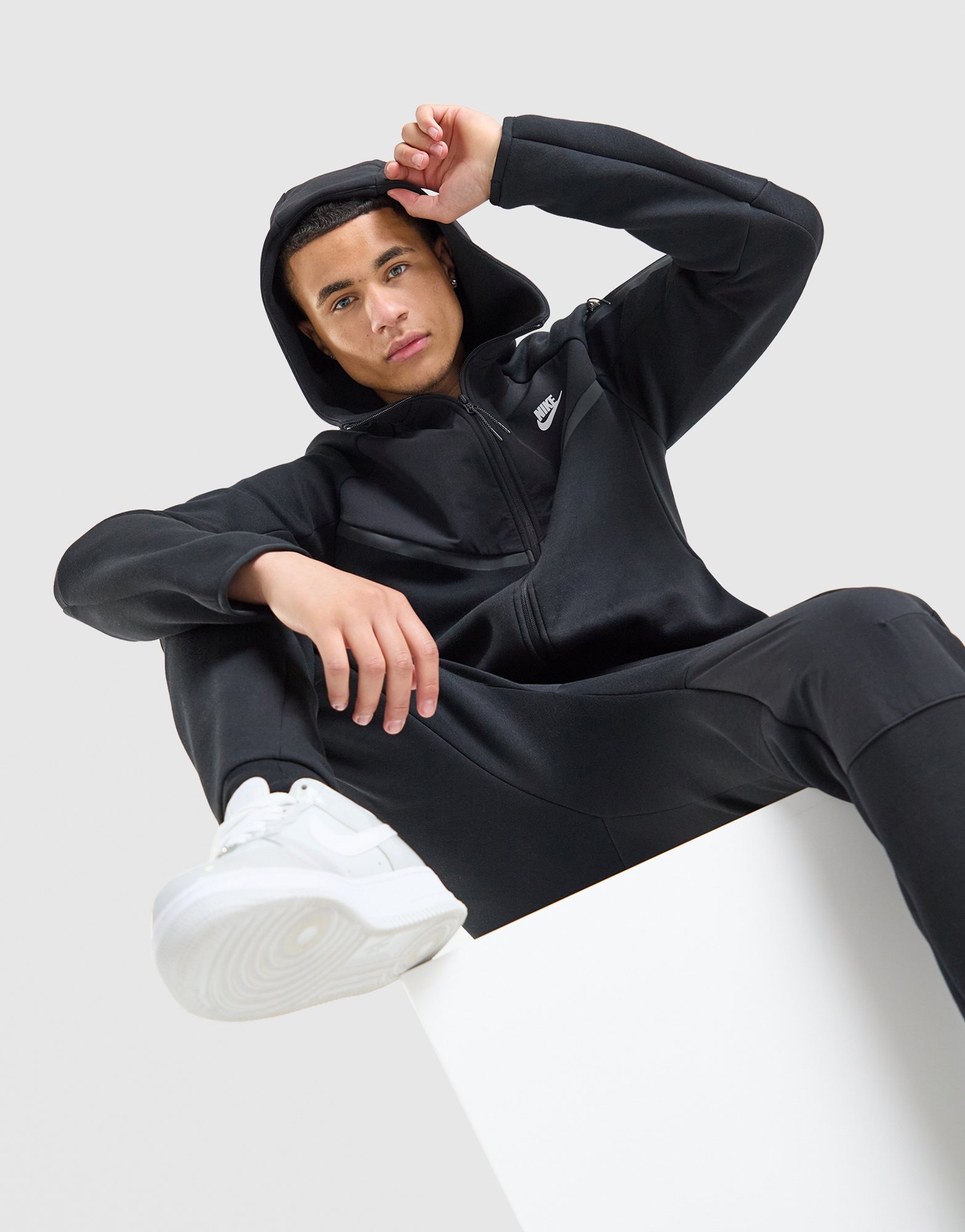 Nike テック 黒 Black Nike Tech Mix Full Zip Hoodie - JD Sports Global