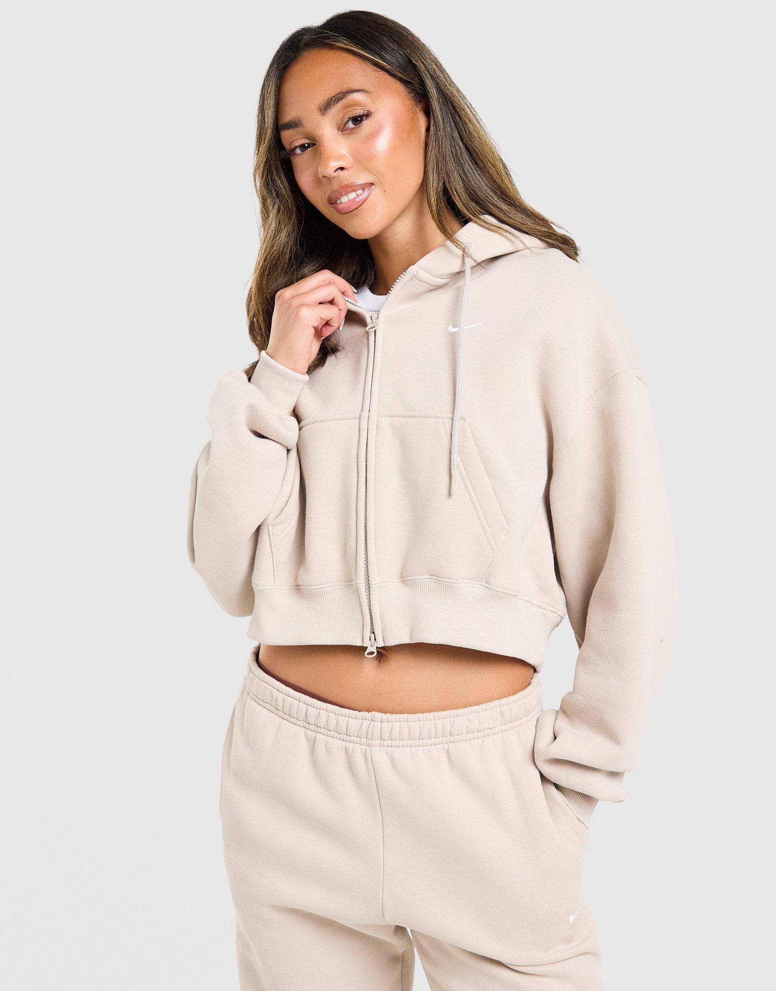 Nike Studio Fleece Cropped Full Zip Hoodie