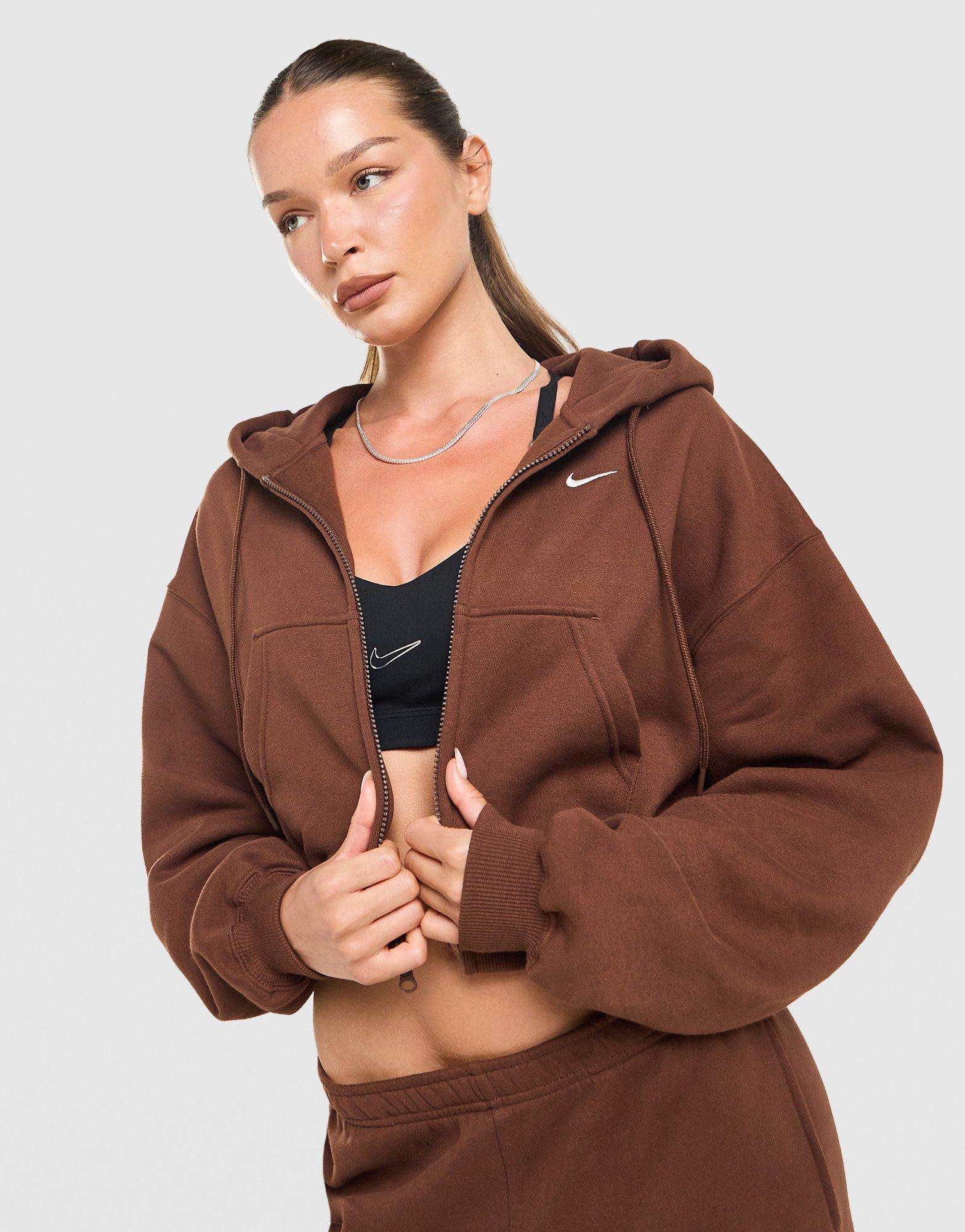 Nike Felpa con Cappuccio Cropped Full Zip Studio Fleece