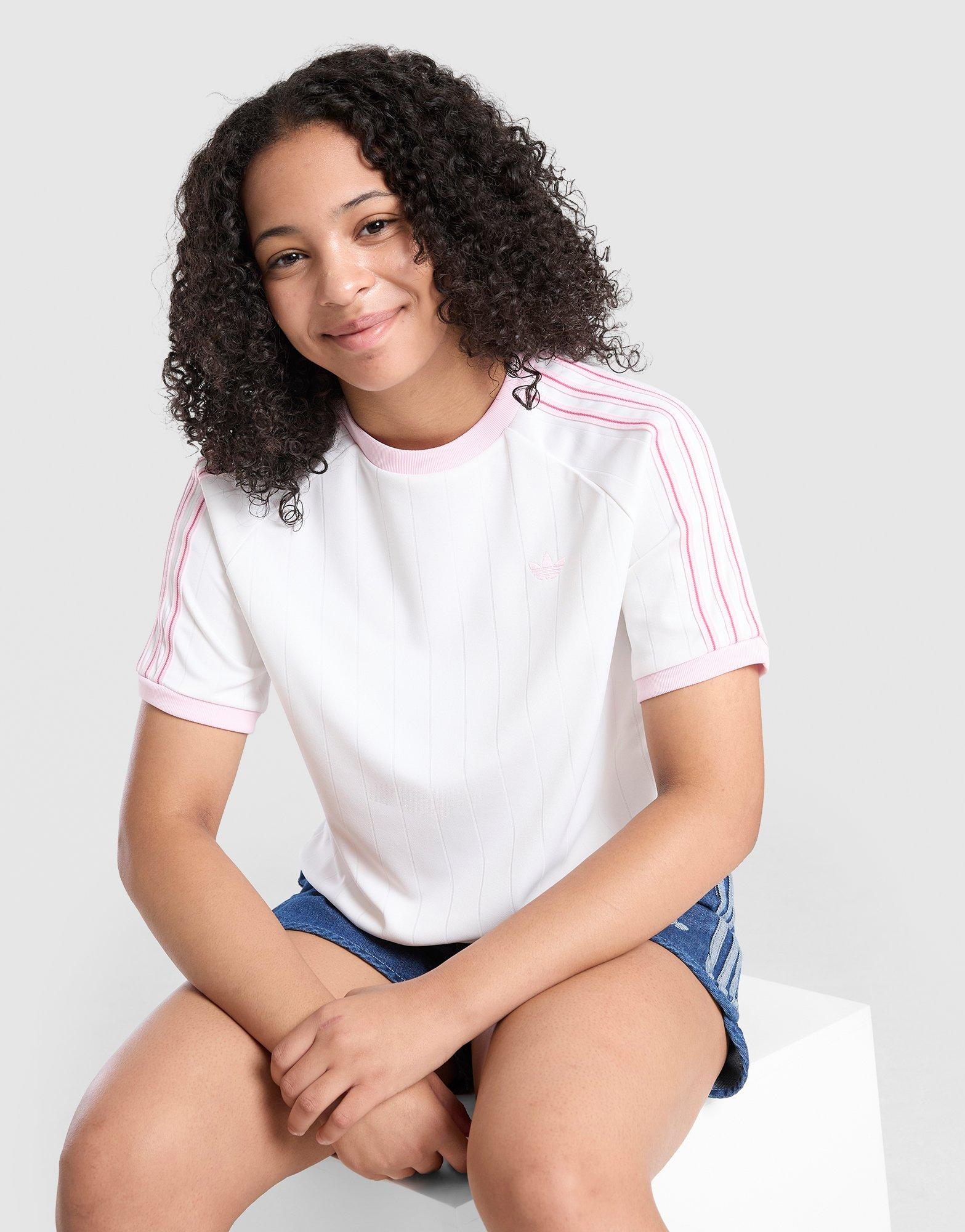 adidas Originals Girls' Poly 3-Stripes T-Shirt