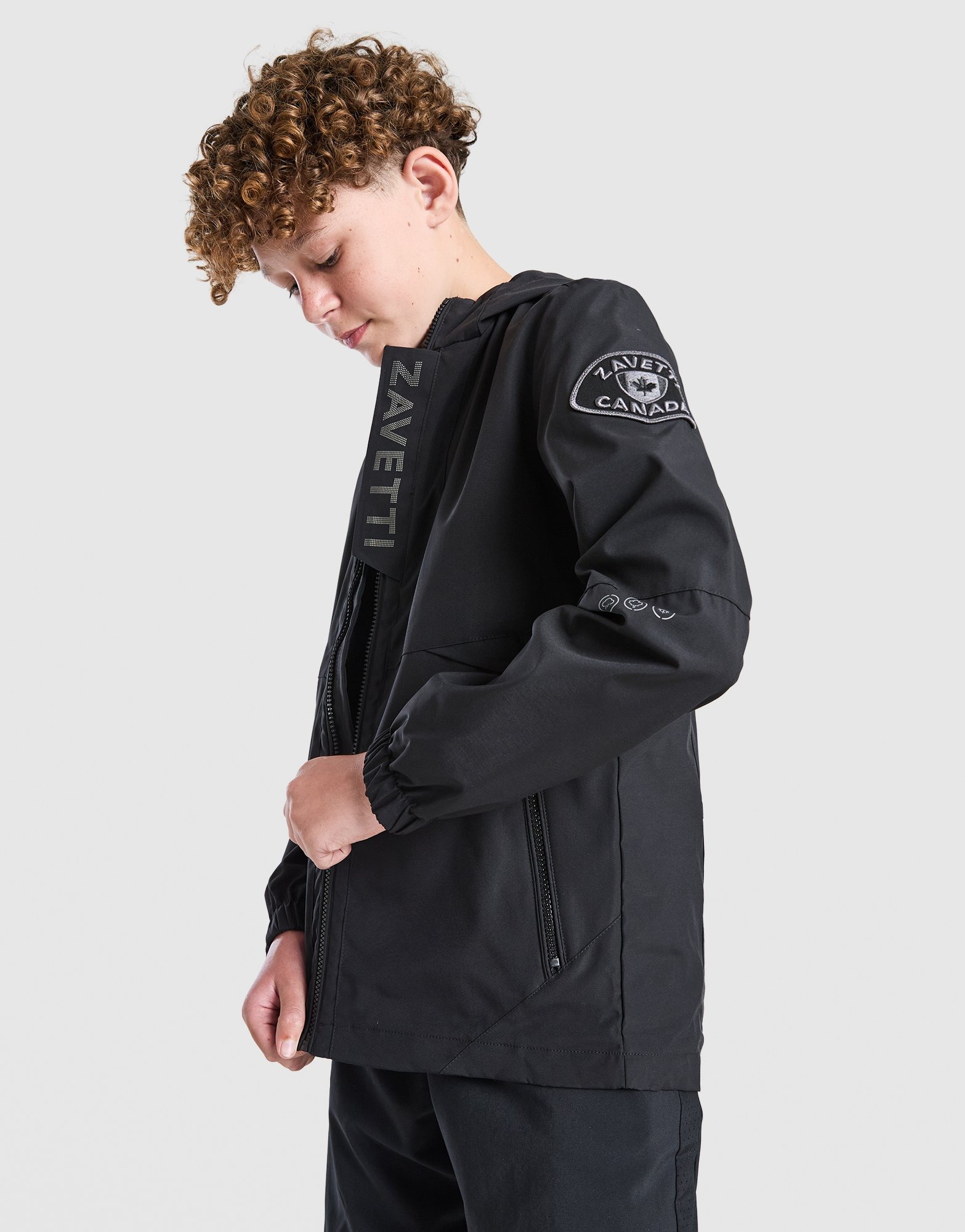 Black Zavetti Canada Berrano Windbreaker Jacket Junior - JD Sports