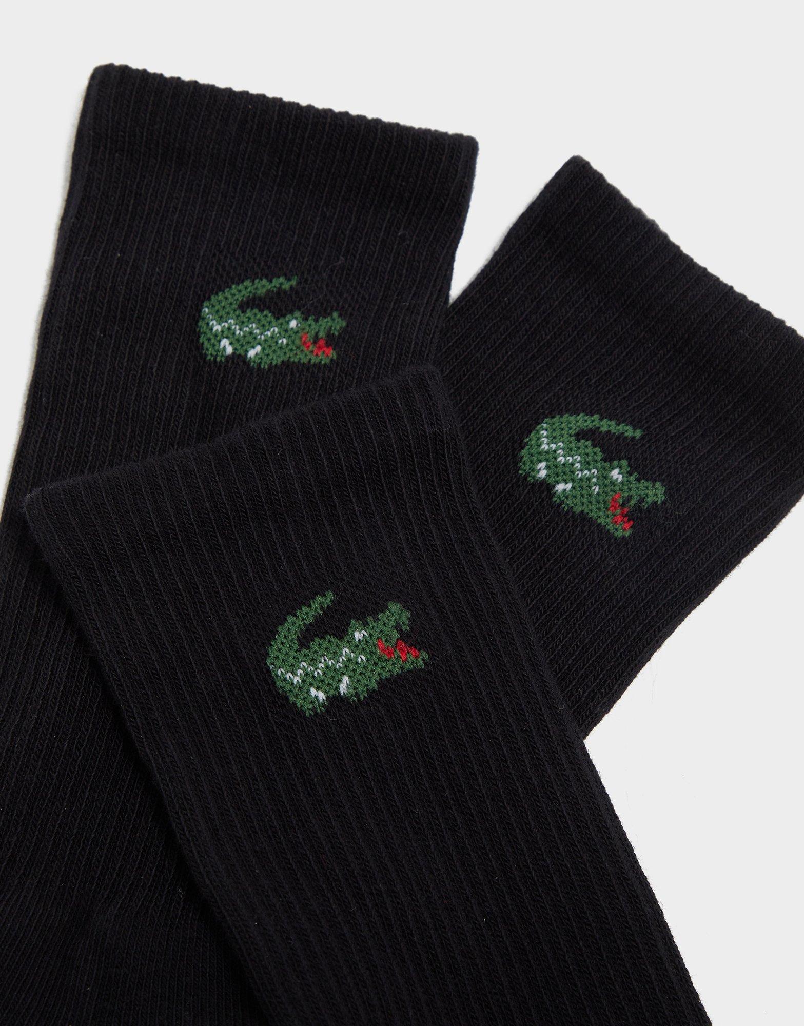 Lacoste Crocodile 3-Pack Crew Socks