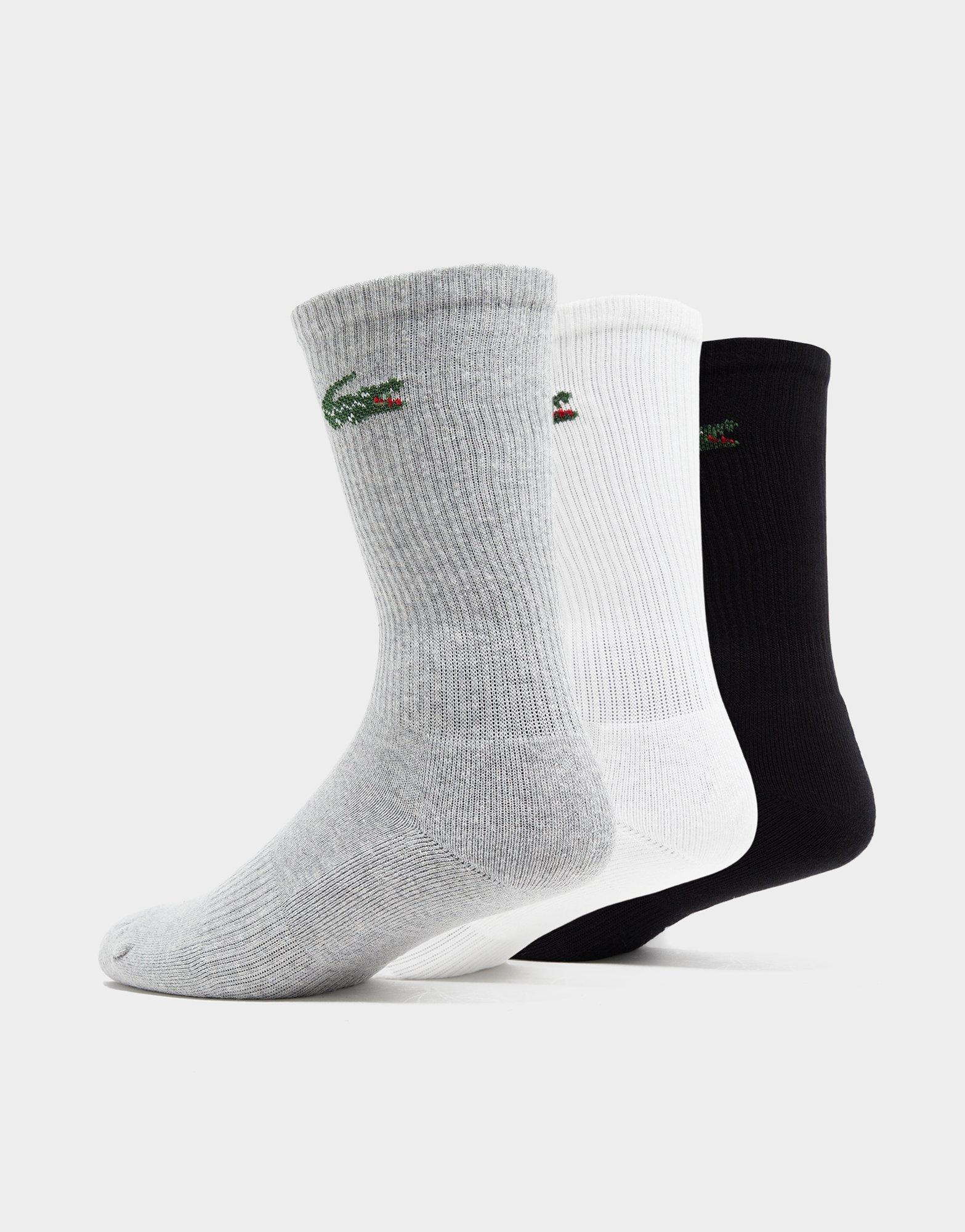 Lacoste Crocodile 3-Pack Crew Socks