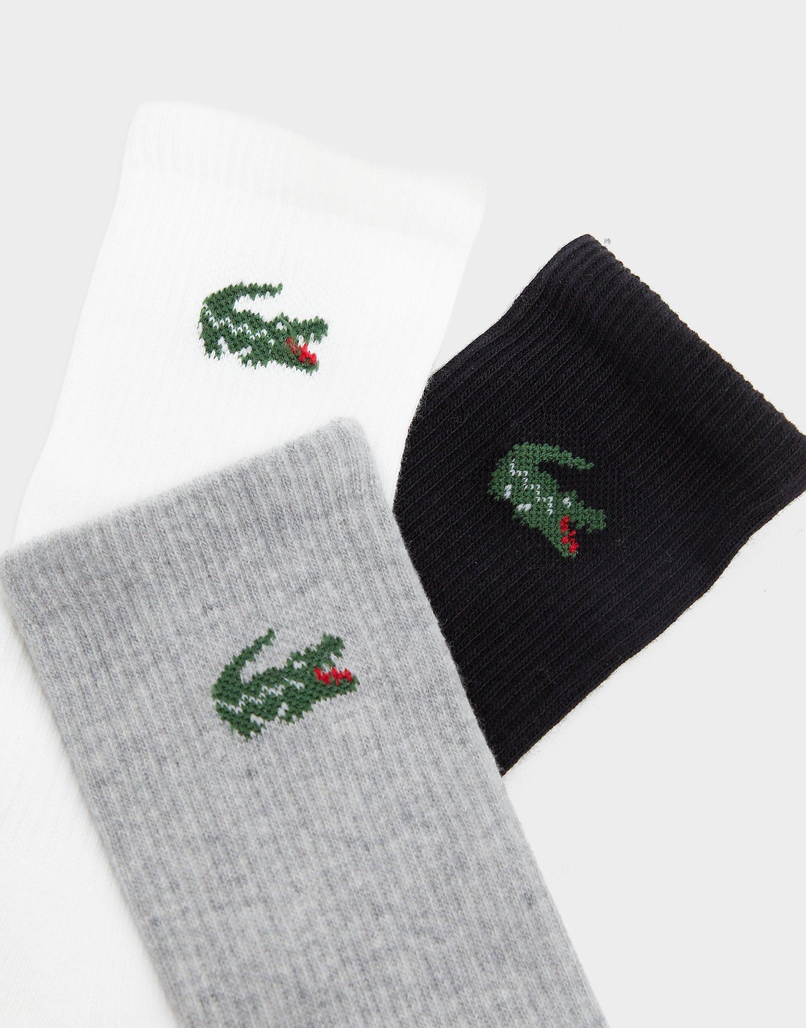 Lacoste Crocodile 3-Pack Crew Socks