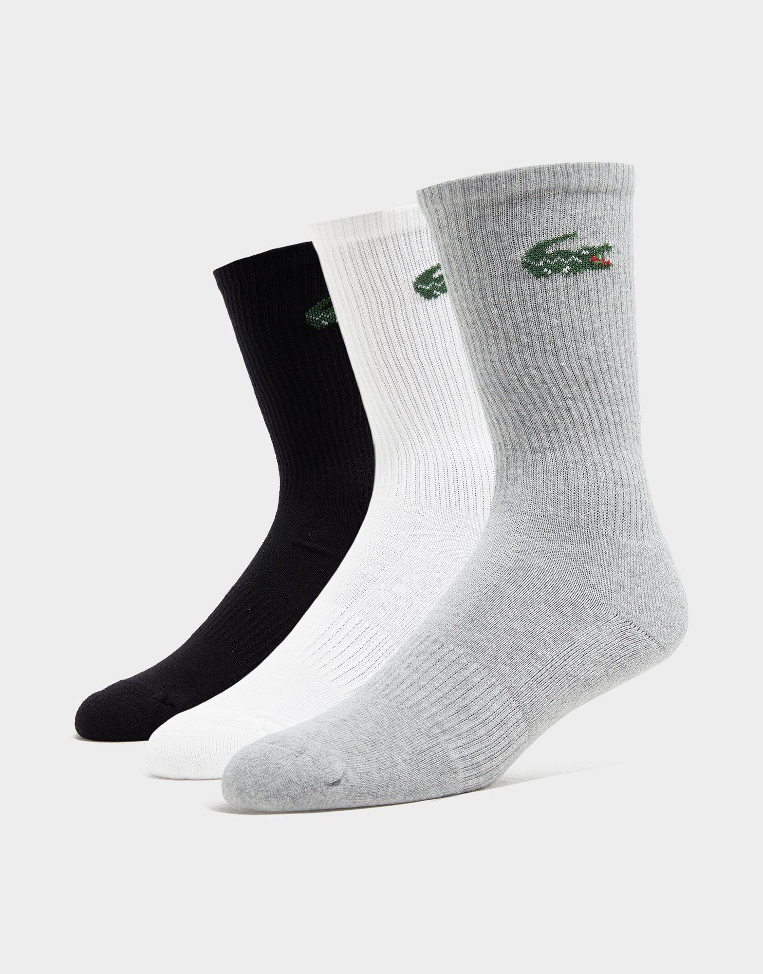 Lacoste Crocodile 3-Pack Crew Socks