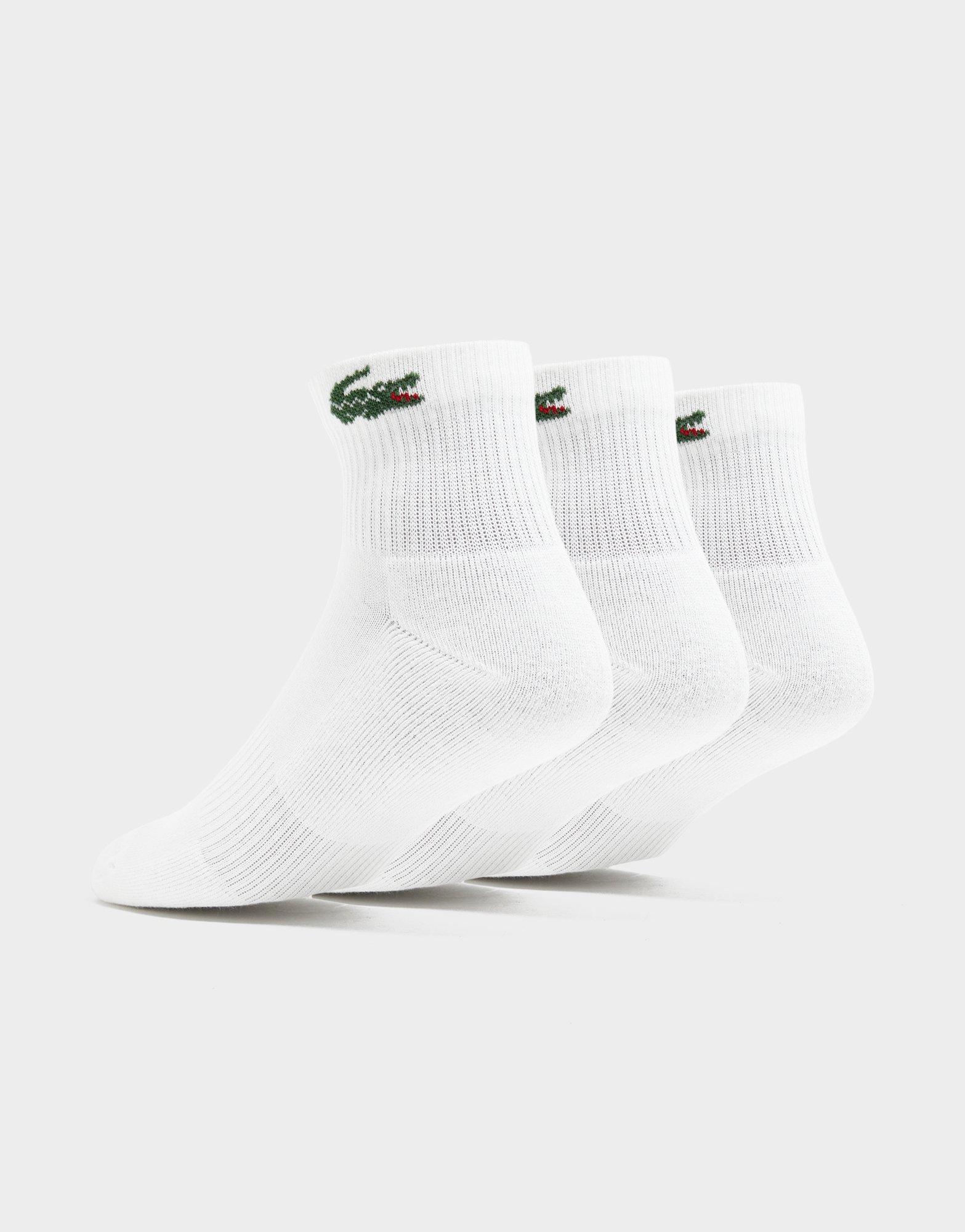 Lacoste Crocodile 3-Pack Quarter Socks