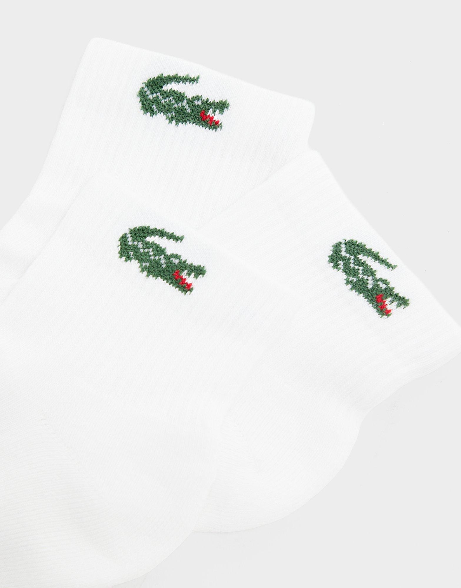 Lacoste Crocodile 3-Pack Quarter Socks