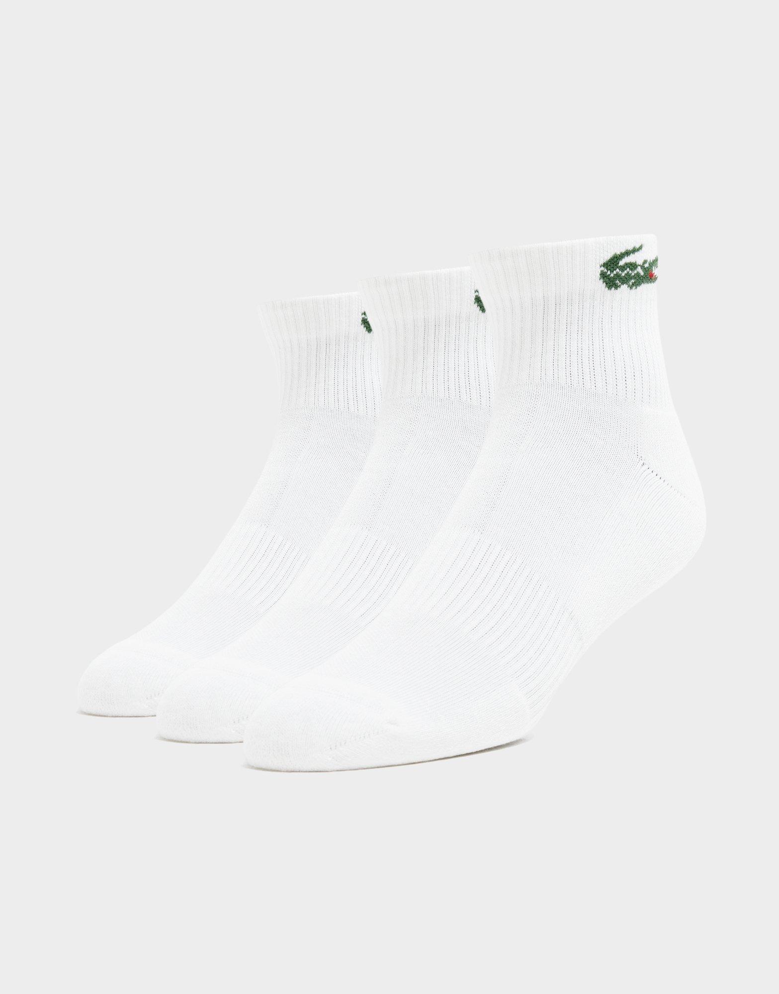 Lacoste Crocodile 3-Pack Quarter Socks