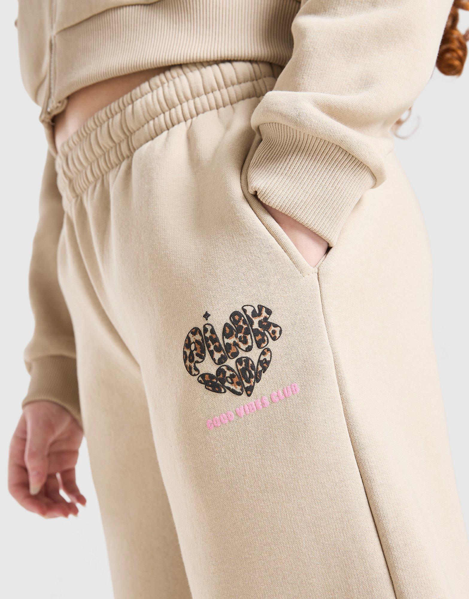 Pink Soda Sport Girls' Leopard Wide Leg Joggers Junior