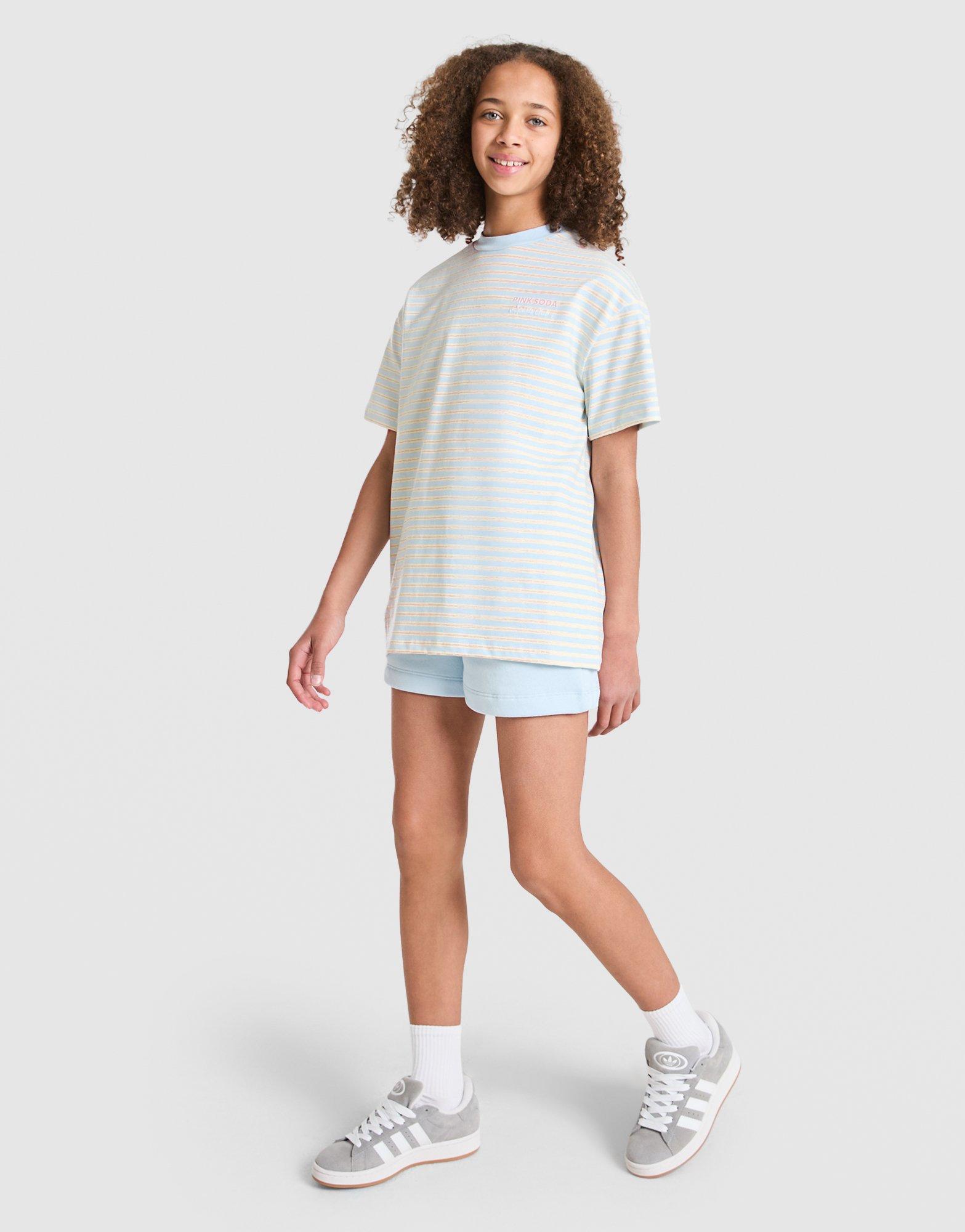Pink Soda Sport Girls' Stripe Oversized T-Shirt Junior