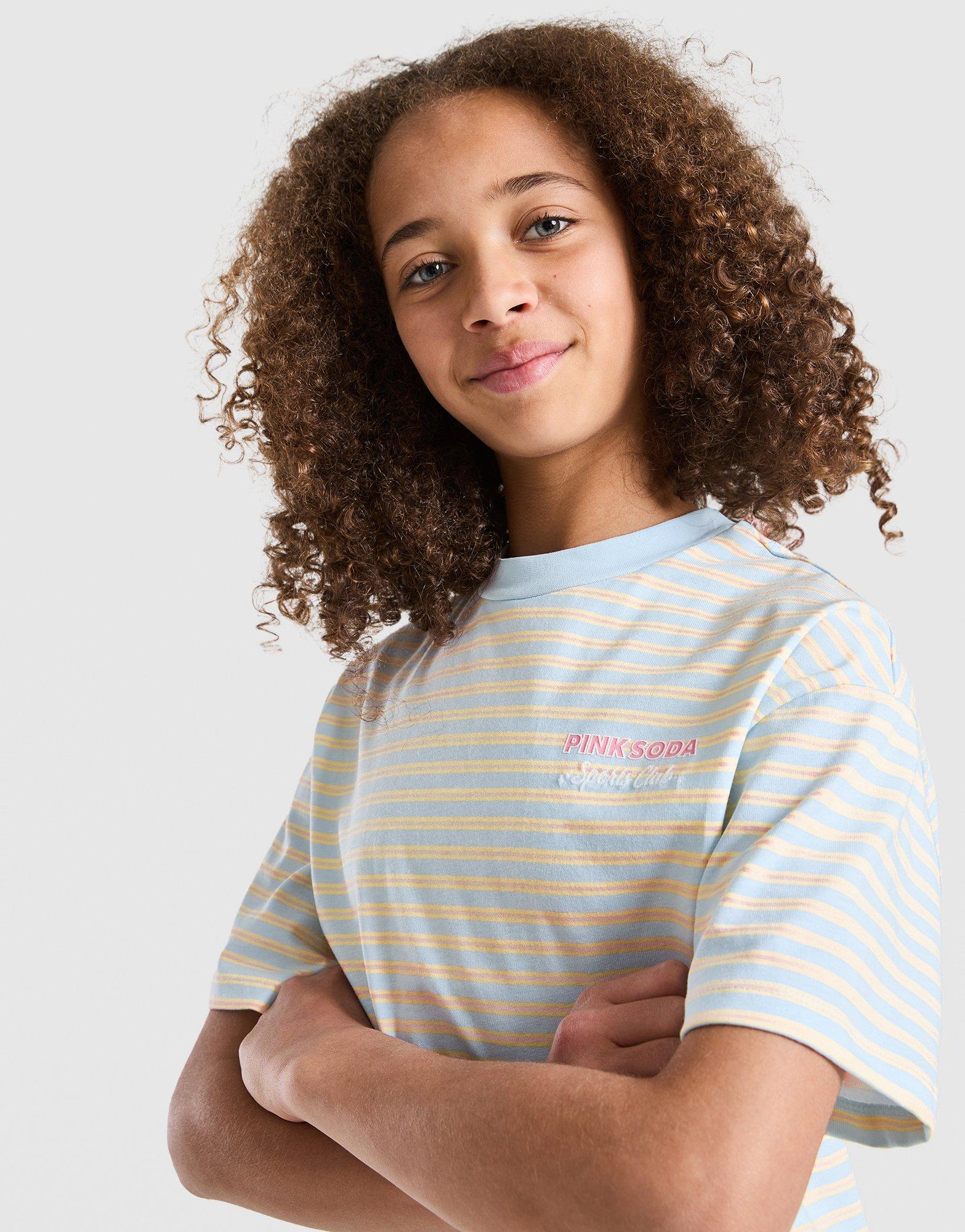 Pink Soda Sport Girls' Stripe Oversized T-Shirt Junior