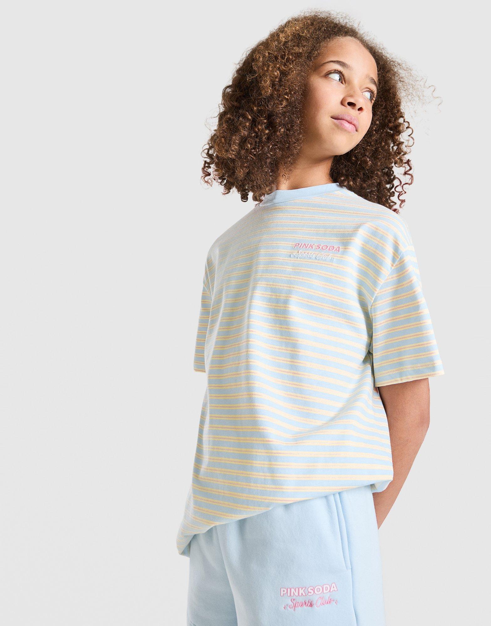 Pink Soda Sport Girls' Stripe Oversized T-Shirt Junior