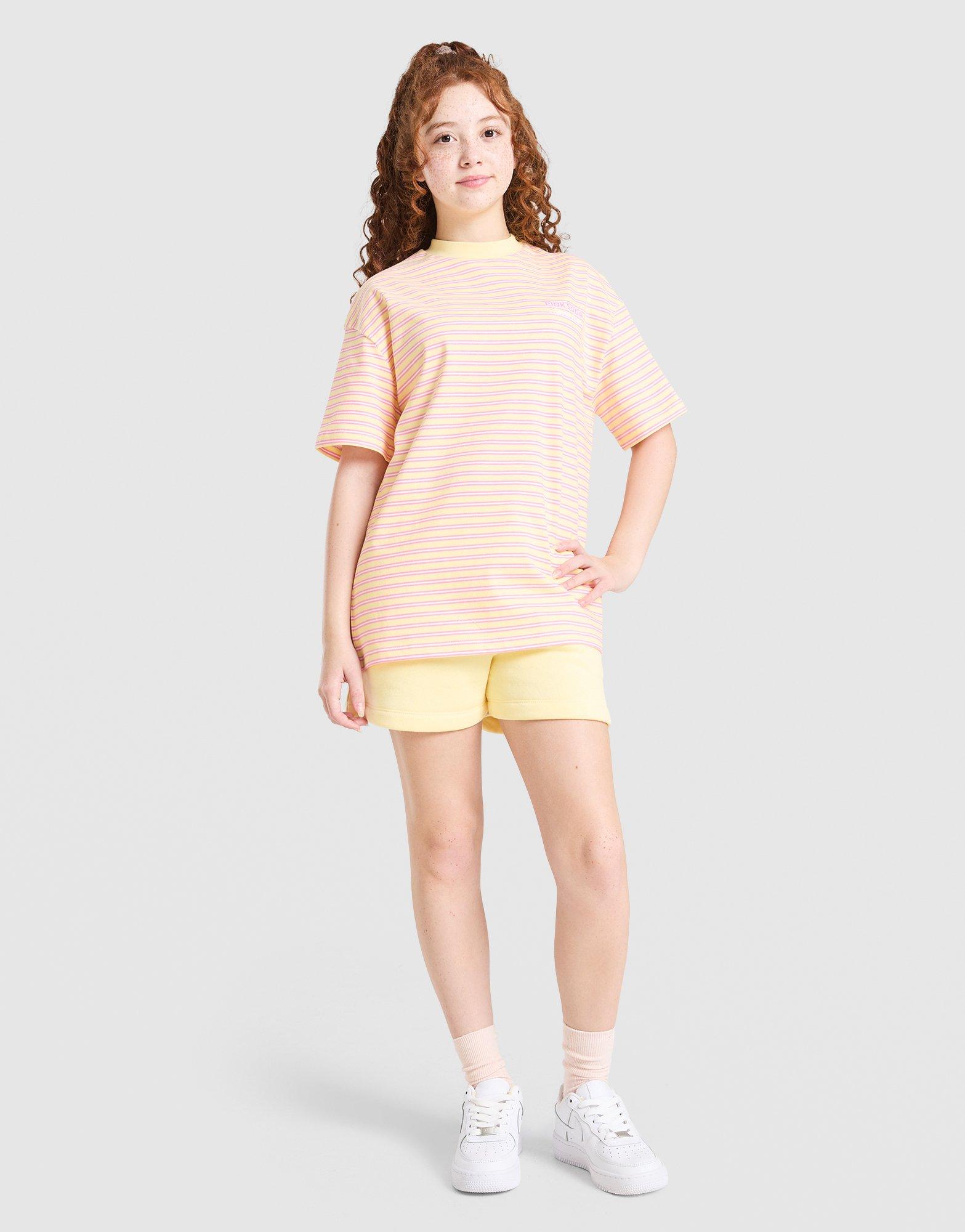 Pink Soda Sport Girls' Stripe Overszied T-Shirt Junior