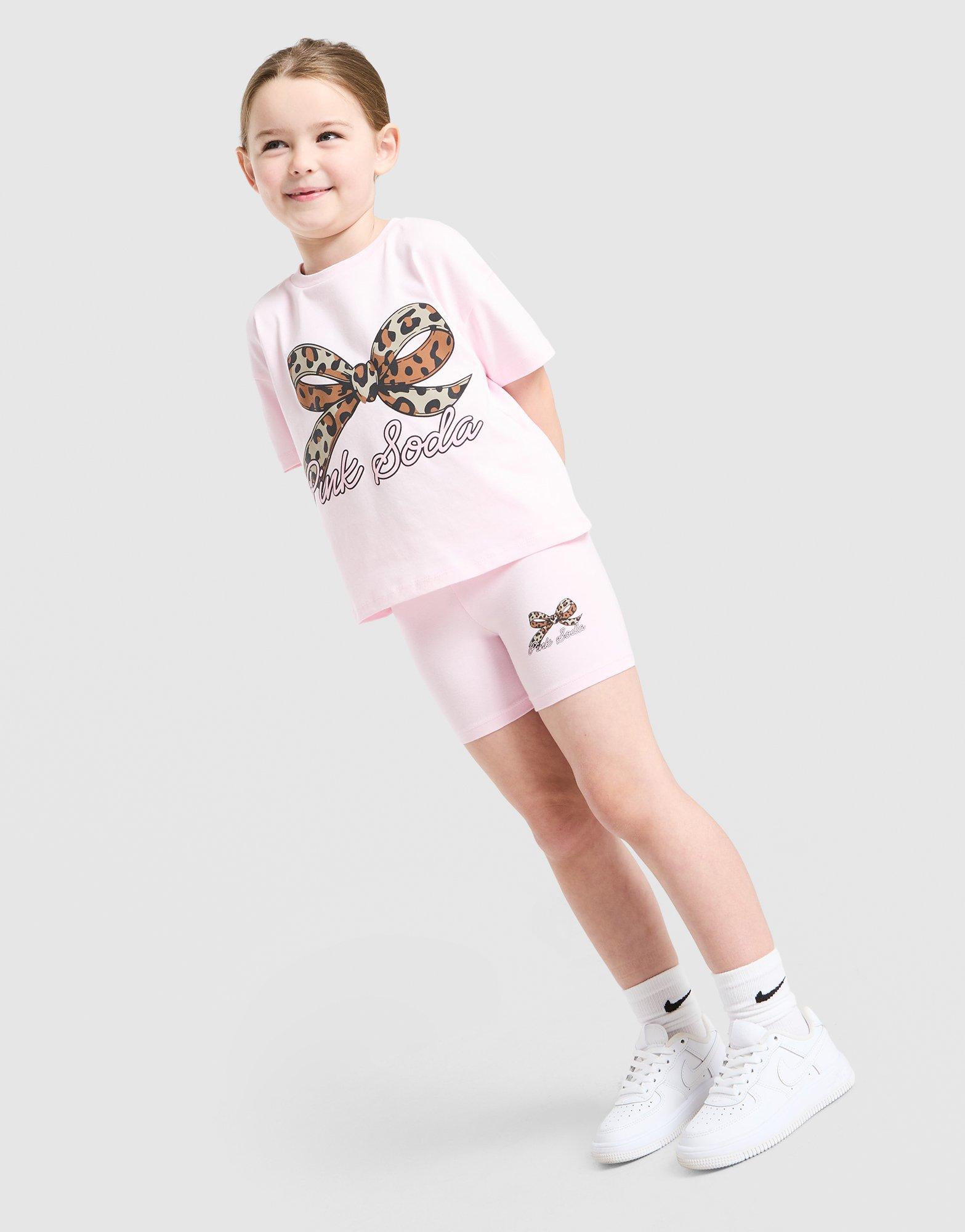 Pink Soda Sport Girls' Bow T-Shirt/Shorts Set Children