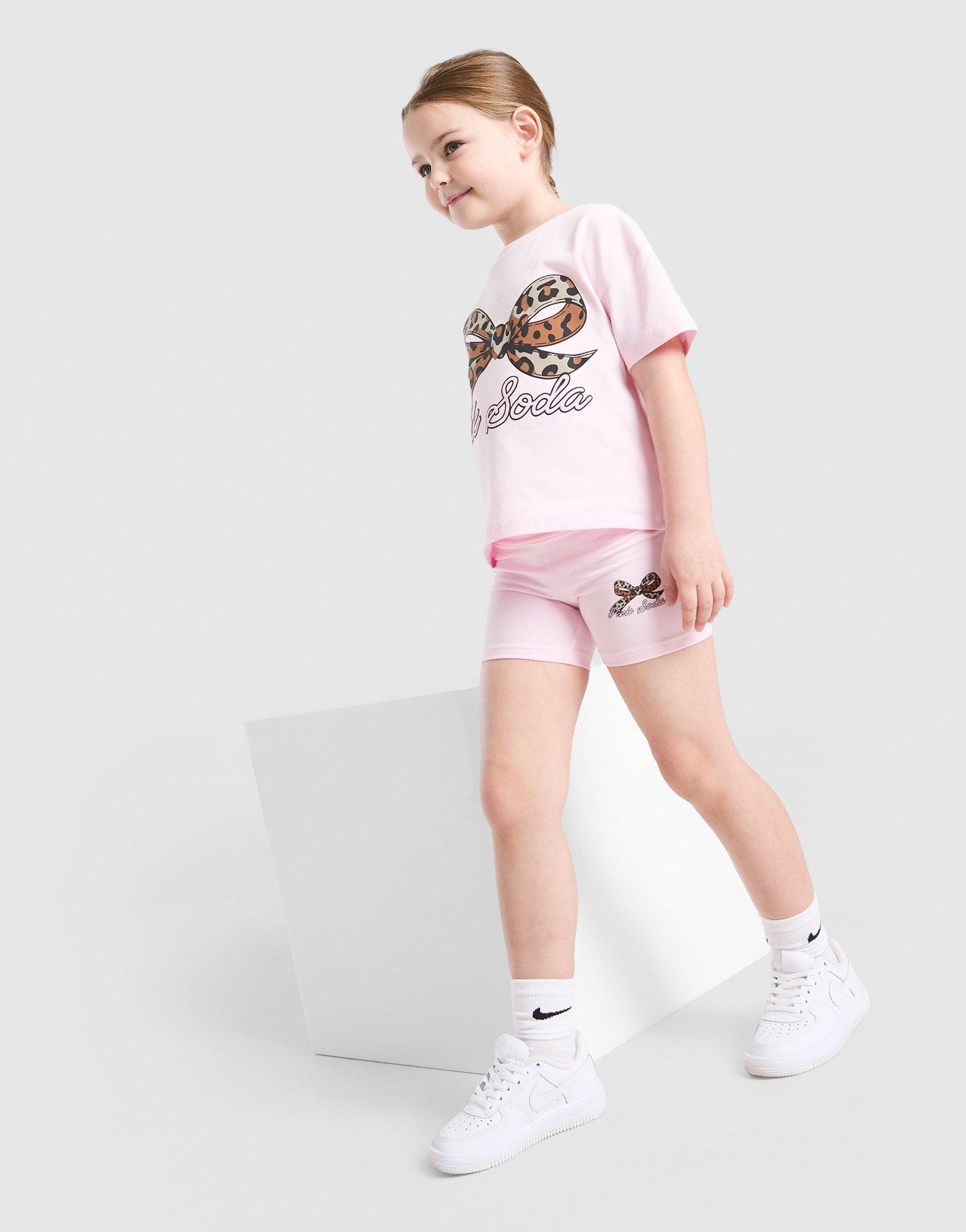 Pink Soda Sport Girls' Bow T-Shirt/Shorts Set Children
