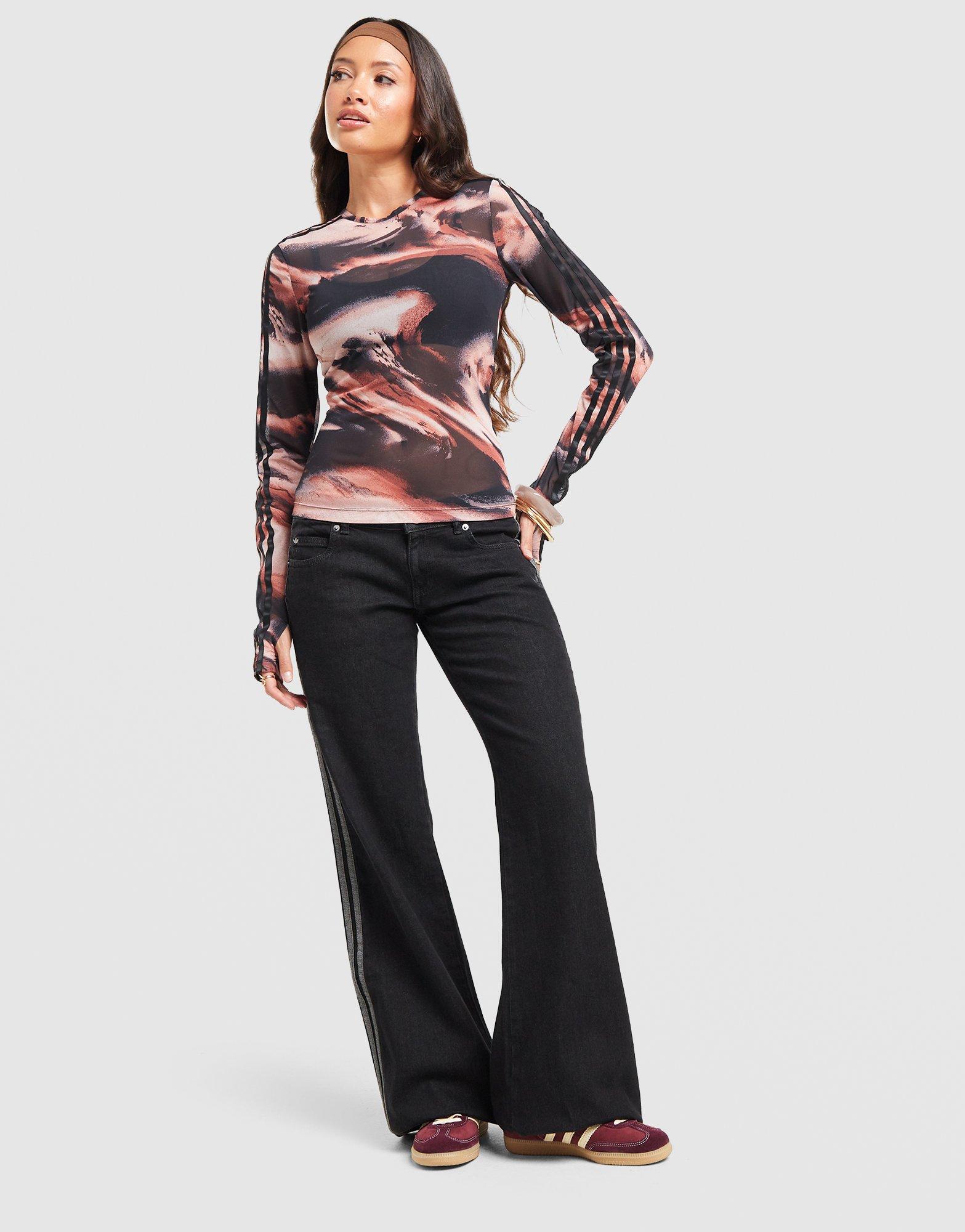 adidas Originals Long Sleeve Mesh Marble All Over Print T-Shirt