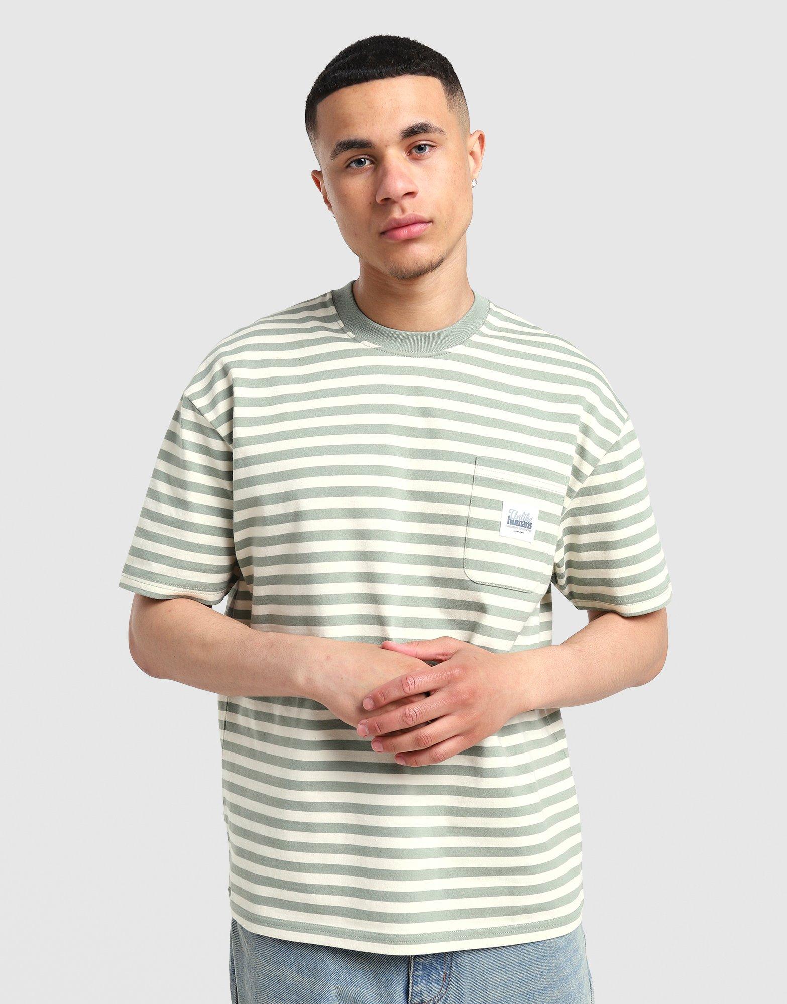 Unlike Humans Wells Stripe Pocket T-Shirt