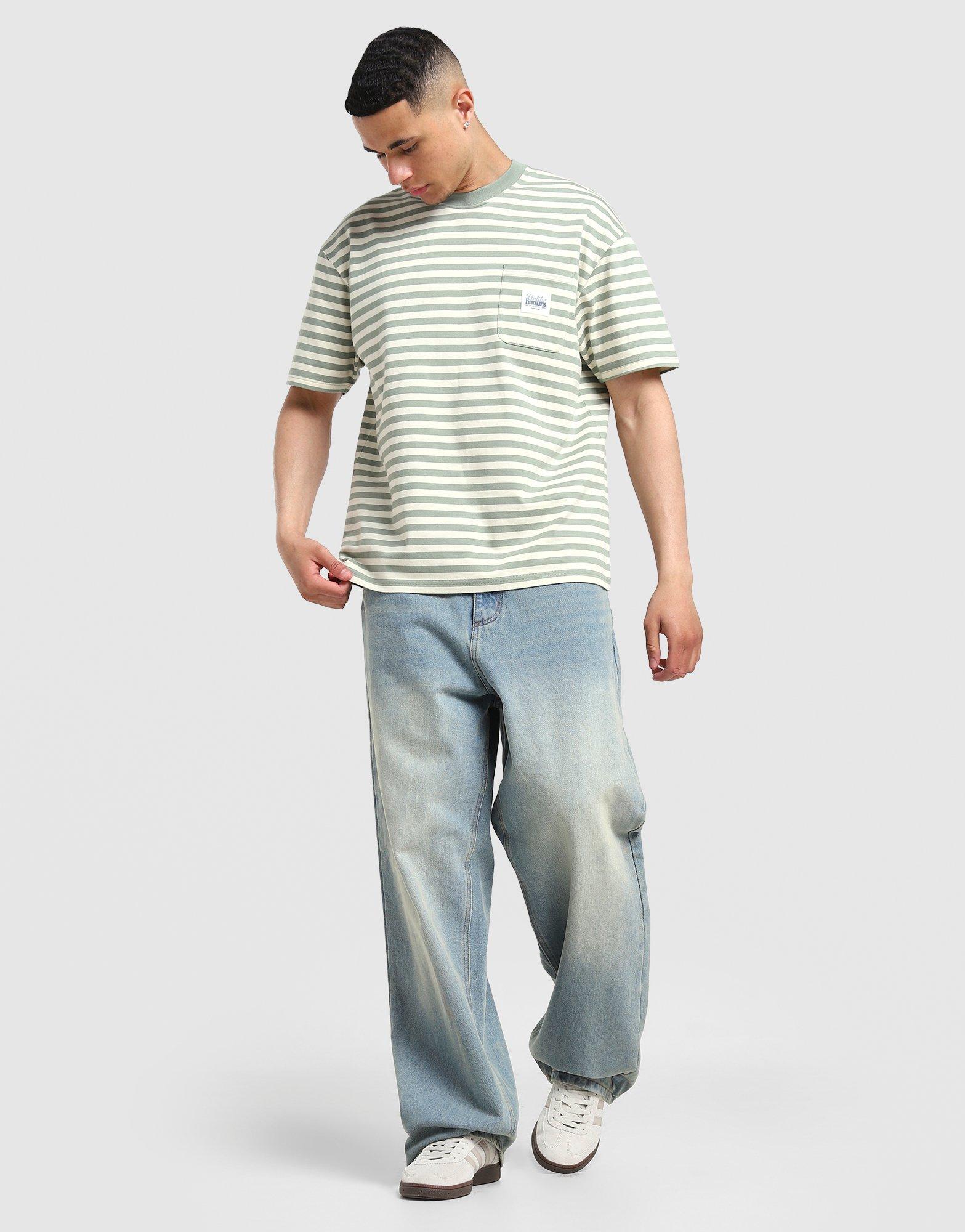 Unlike Humans Wells Stripe Pocket T-Shirt