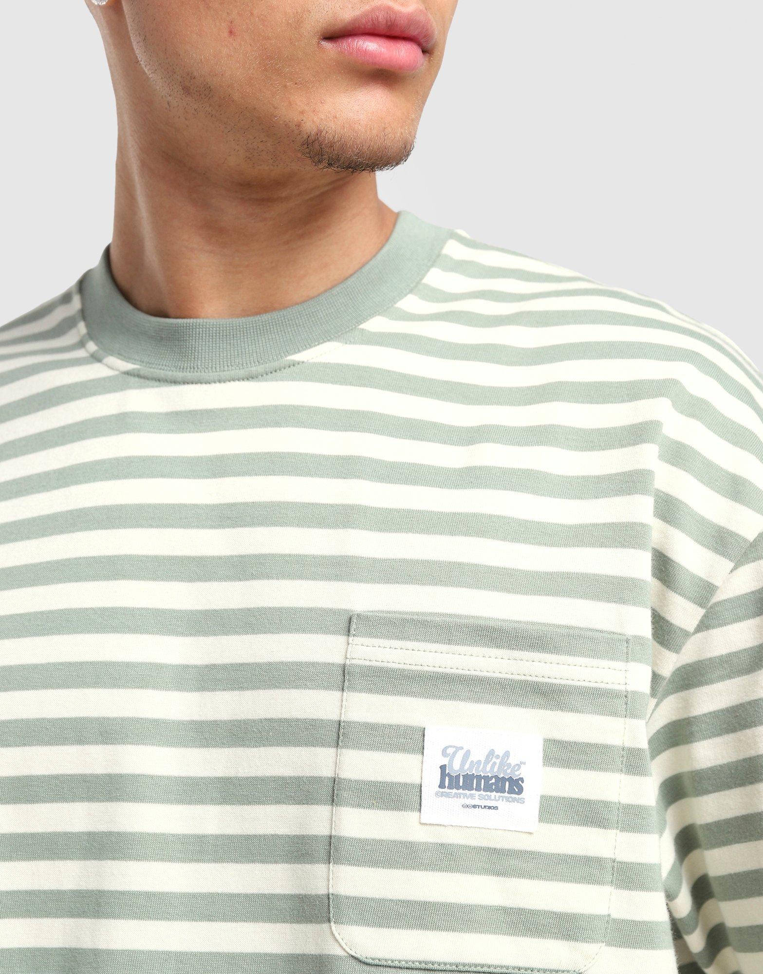 Unlike Humans Wells Stripe Pocket T-Shirt
