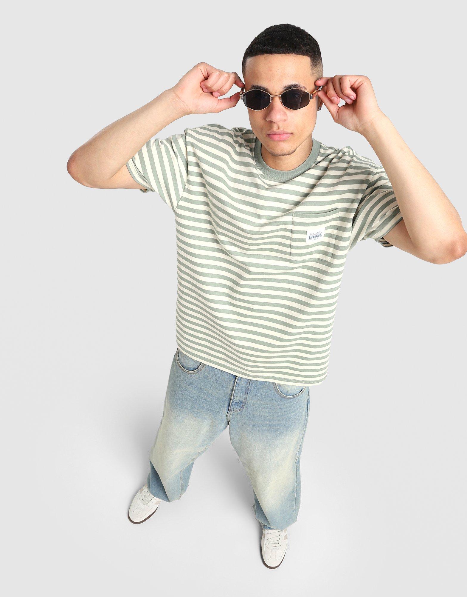 Unlike Humans Camiseta Wells Stripe Pocket