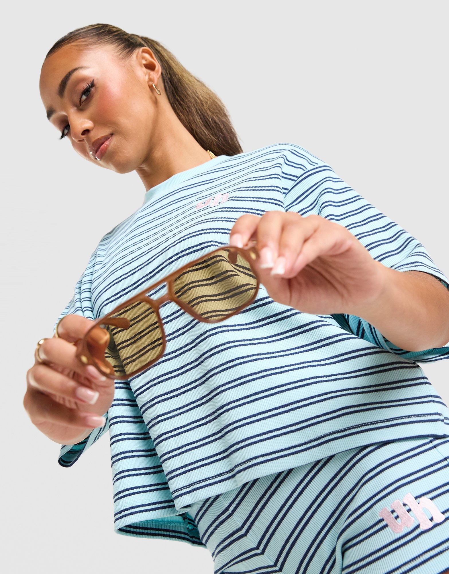 Blue Unlike Humans Mara Stripe T-Shirt | JD Sports UK