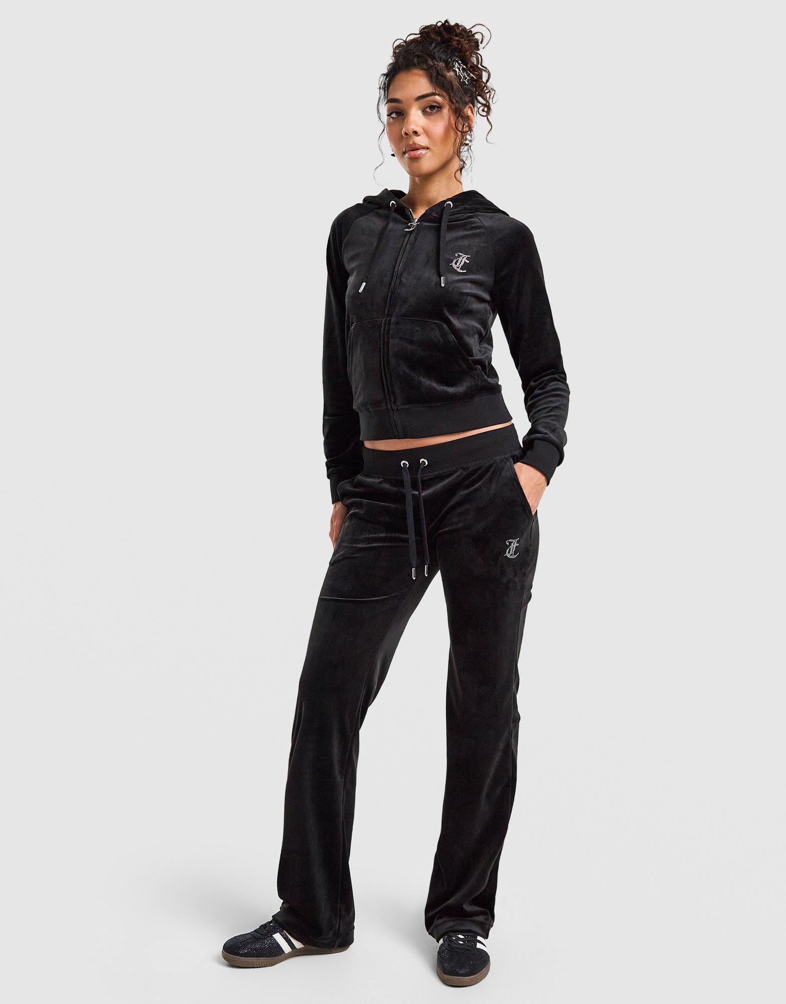 JUICY COUTURE Diamante JC Logo Full Zip Hoodie