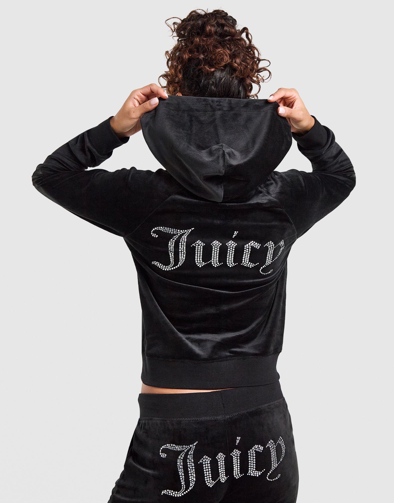 JUICY COUTURE Diamante JC Logo Full Zip Hoodie