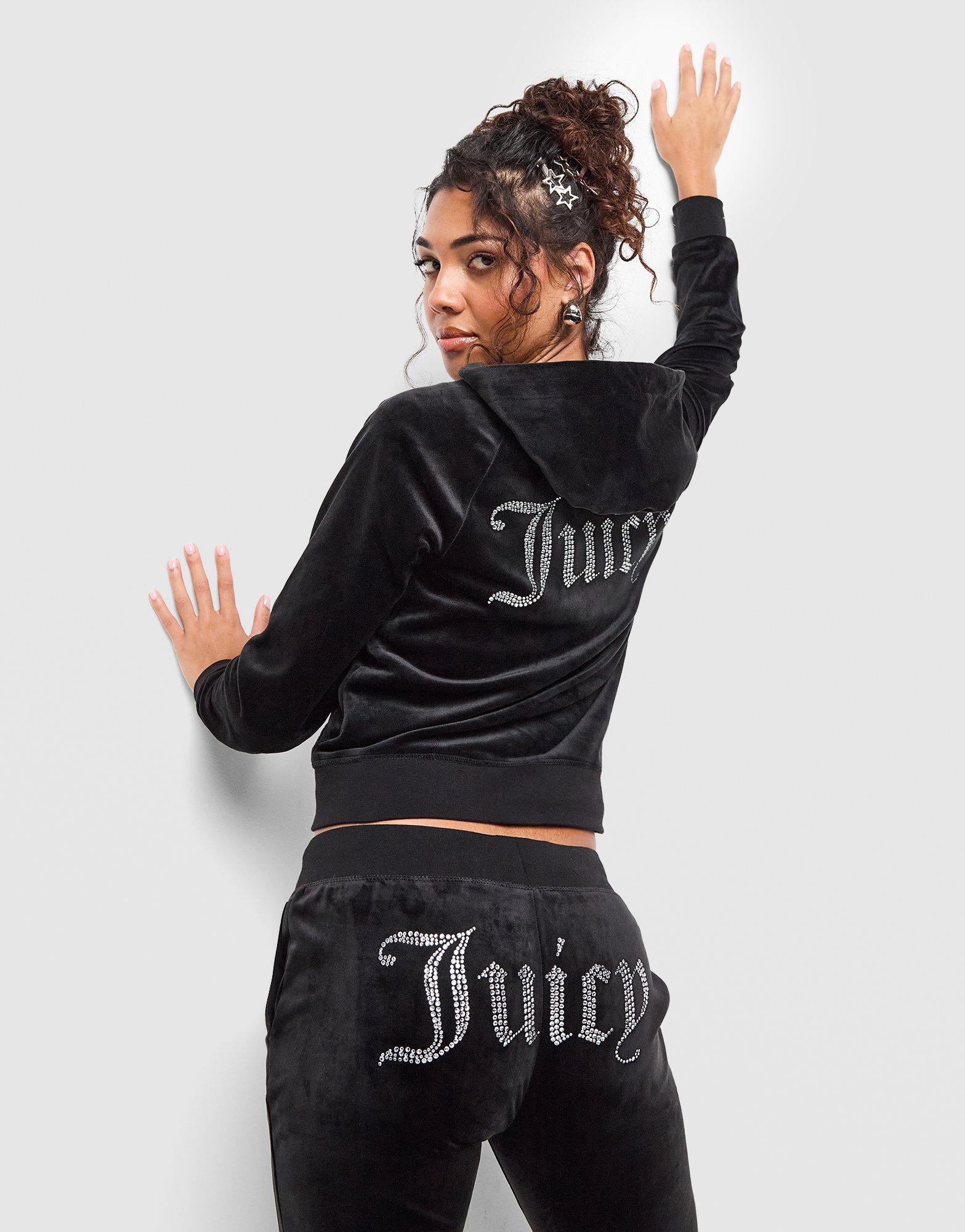 JUICY COUTURE Diamante JC Logo Full Zip Hoodie