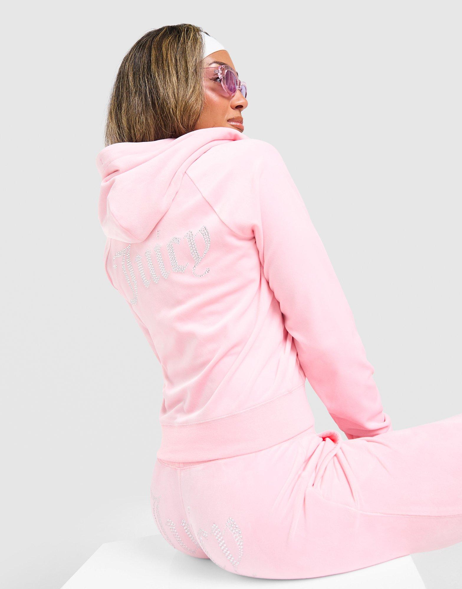 JUICY COUTURE Diamante JC Logo Full Zip Hoodie